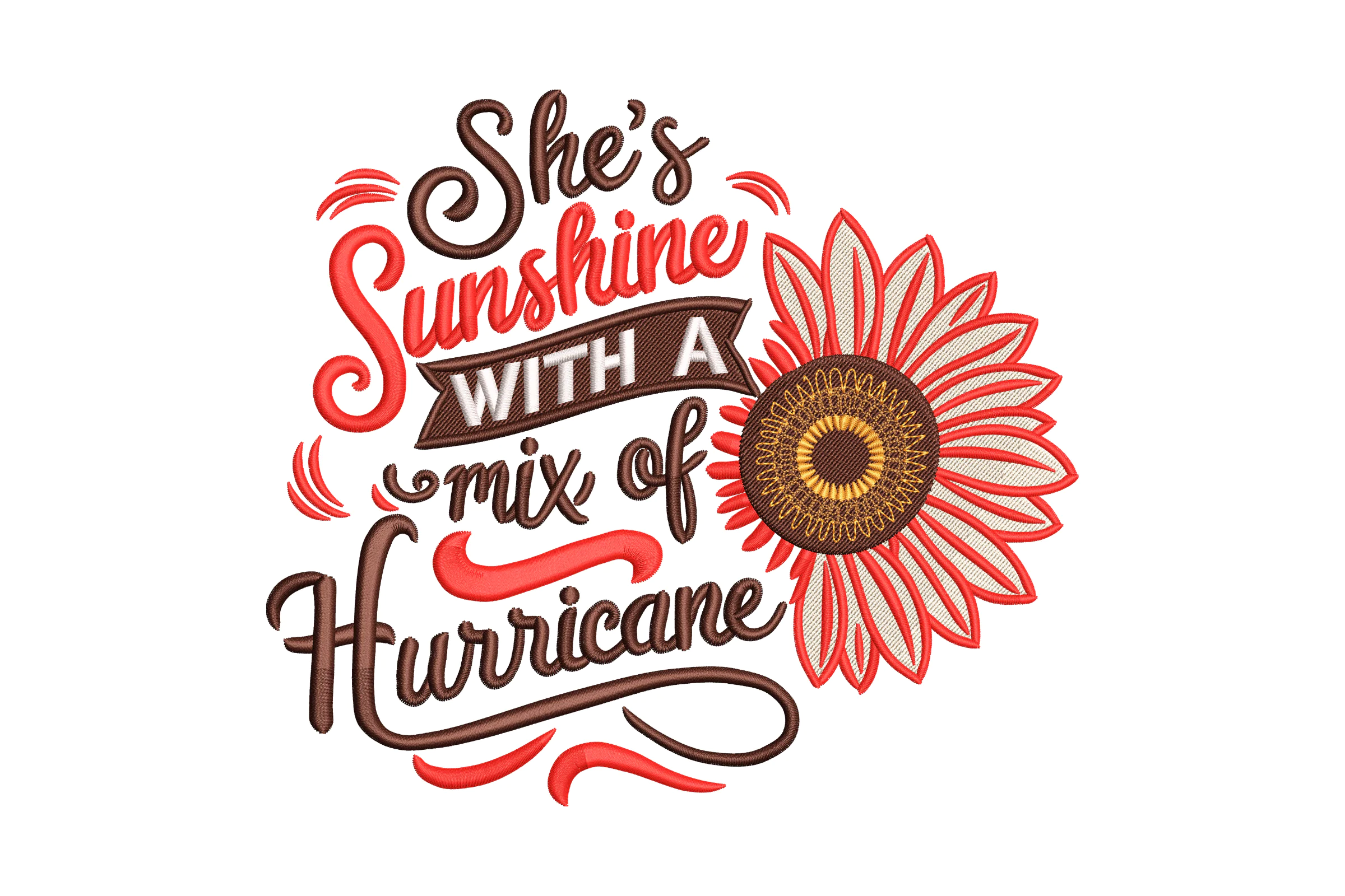 Sunshine Mix Of Hurricane Machine Embroidery Design