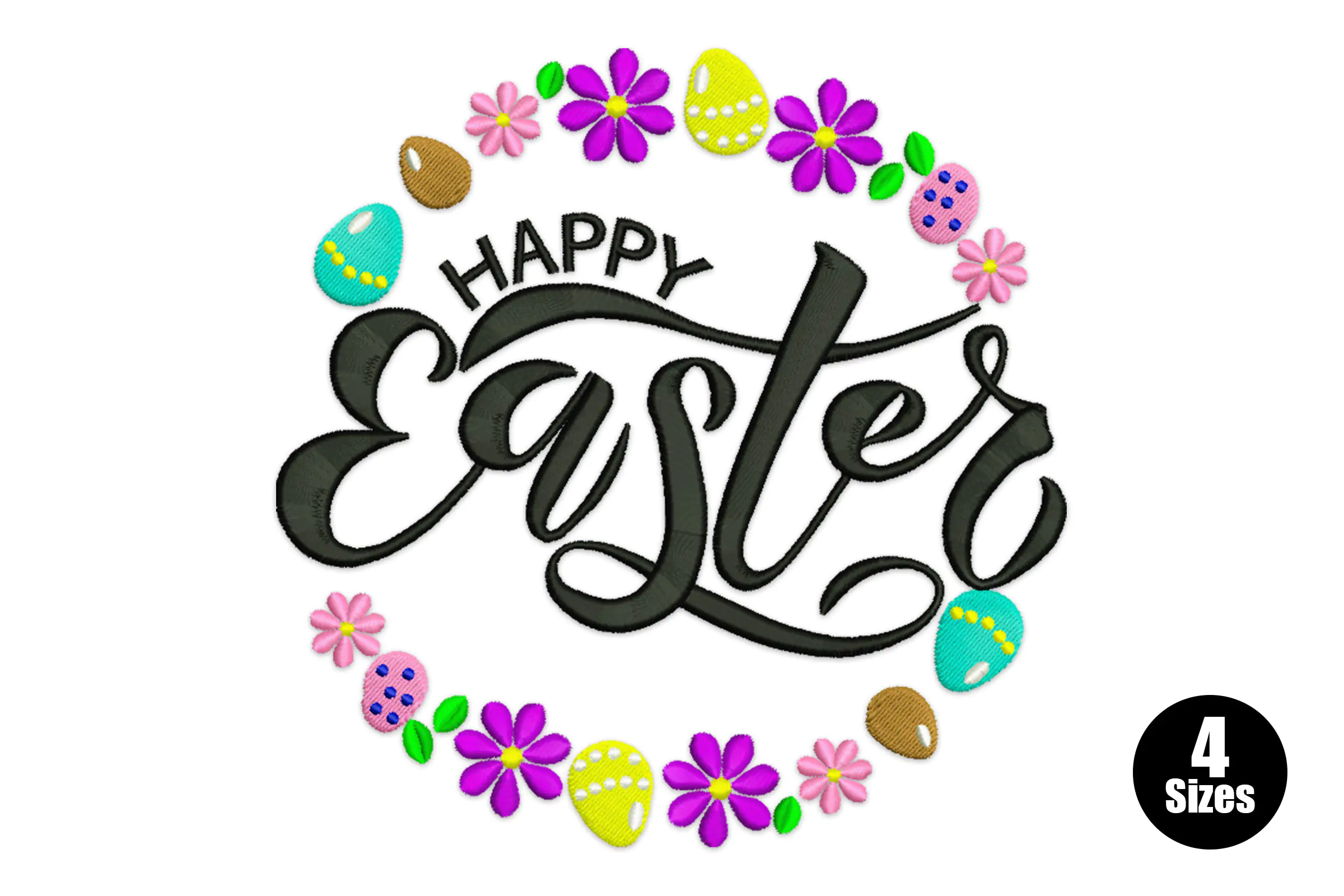 Happy Easter Embroidery Design File