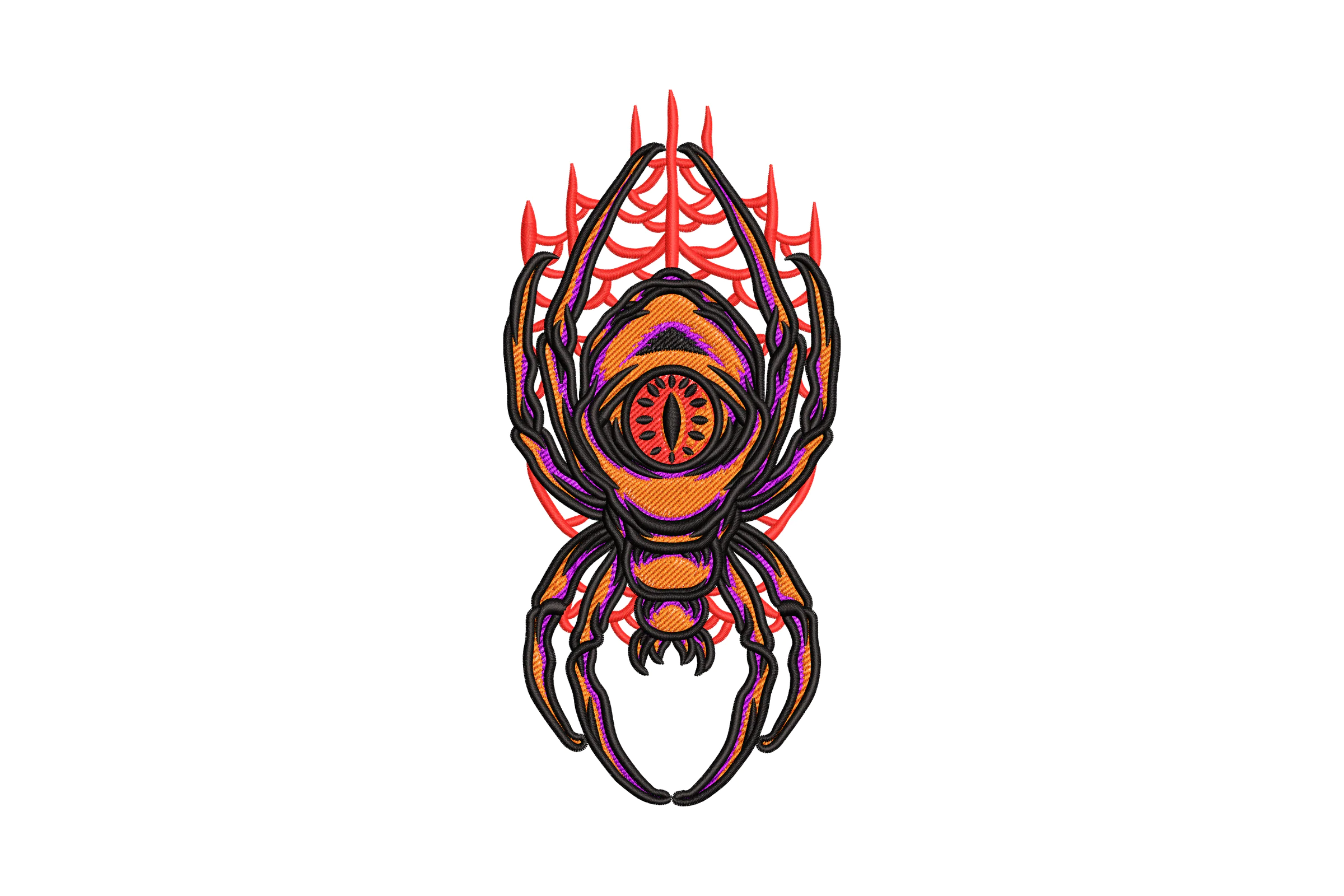 Halloween Spider Web Eye Embroidery Design