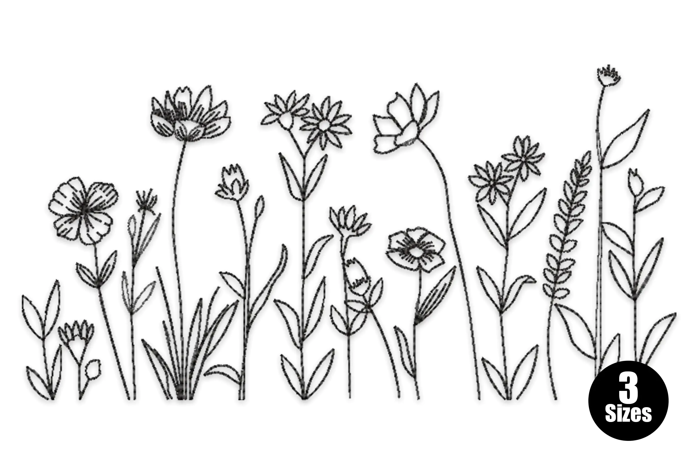 Wild flower Meadow Embroidery Design