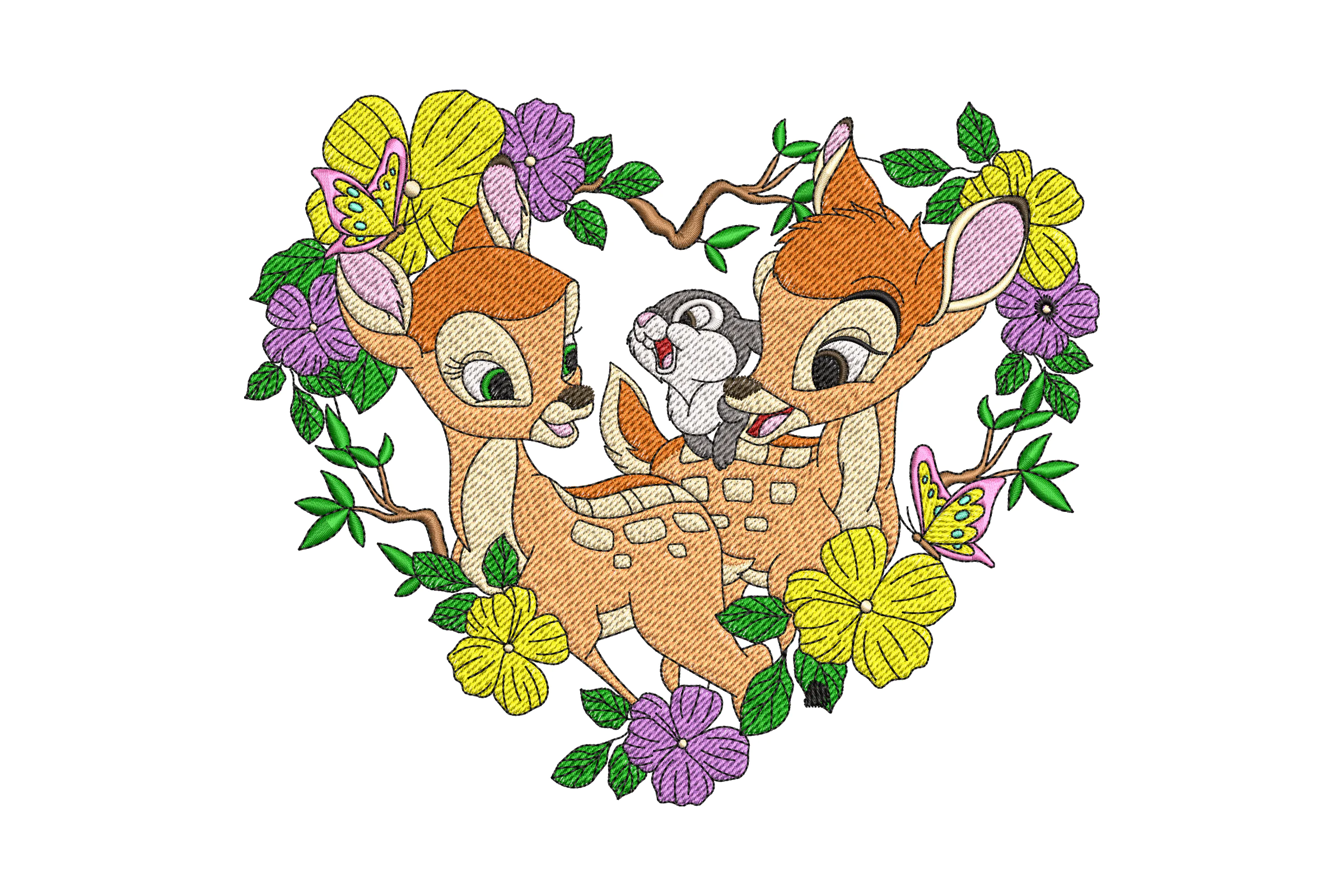 Bambi and Thumper Machine Embroidery Design