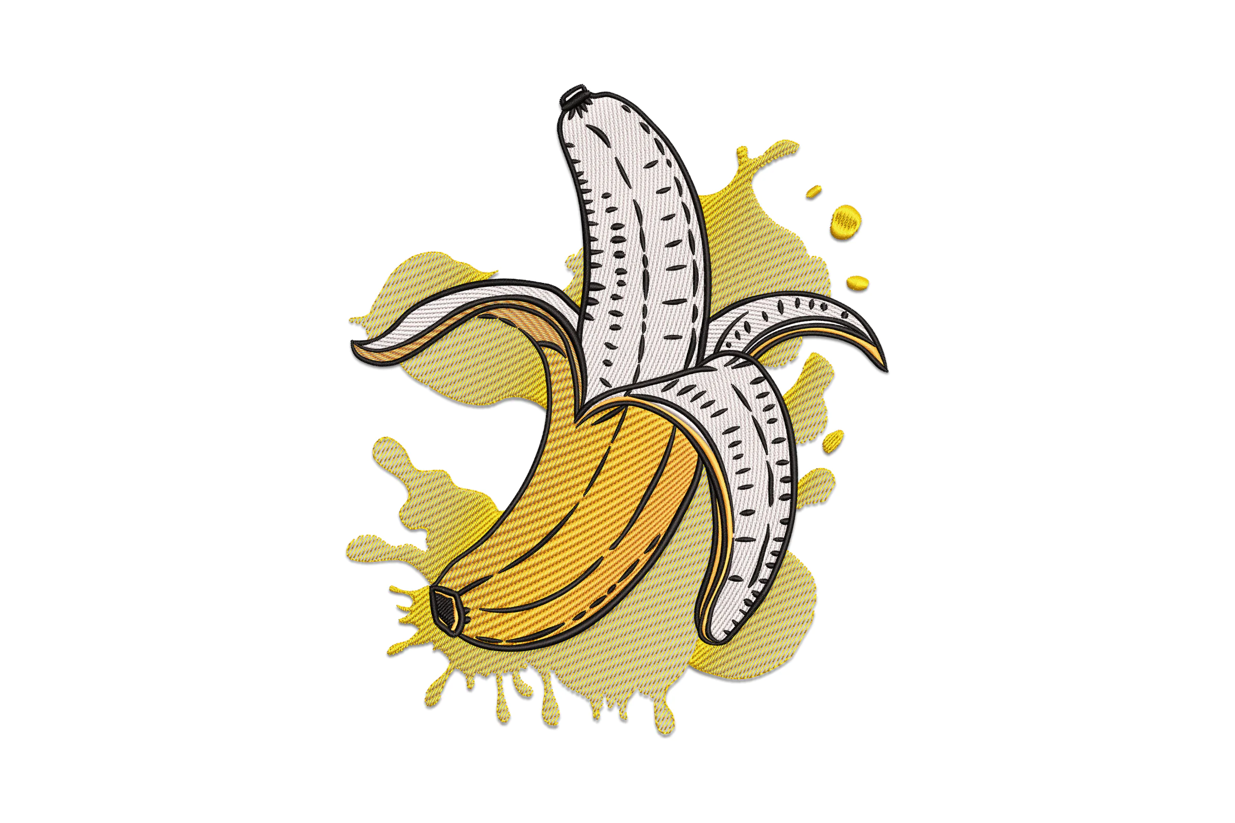 Peeled Banana Embroidery Design