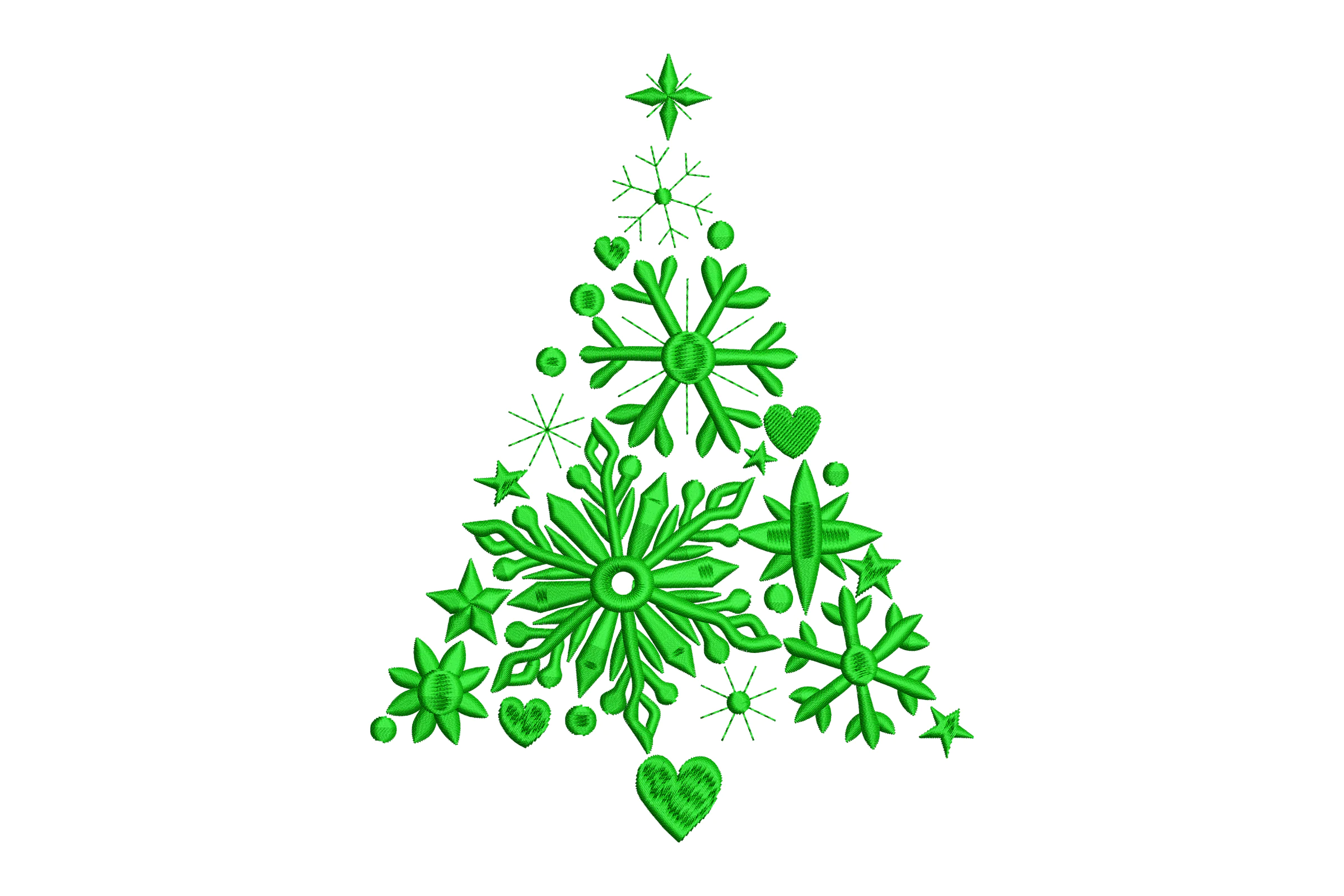 Christmas Snowflakes Tree Embroidery Designs