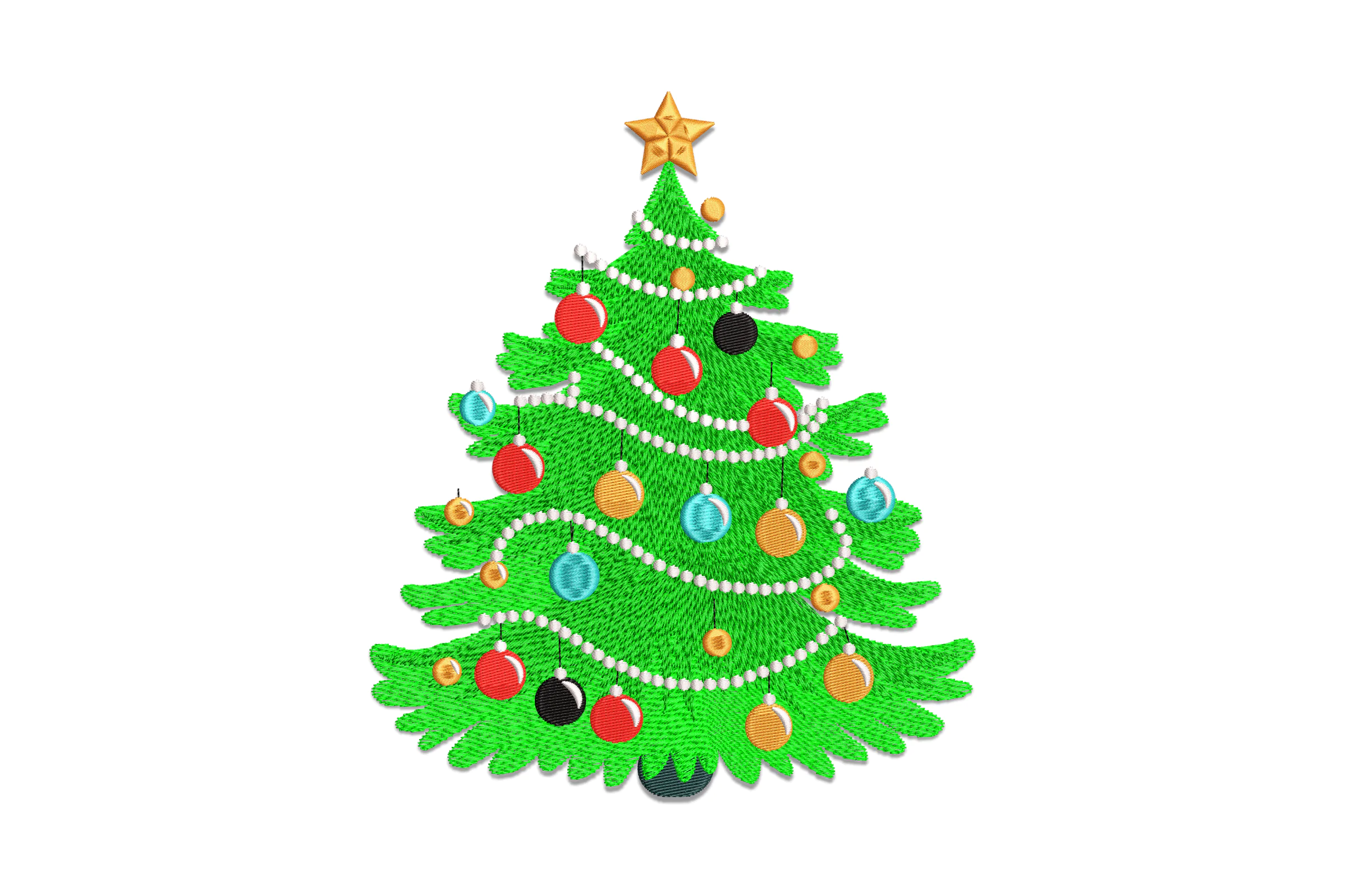 Christmas Tree Ornament Machine Embroidery Design