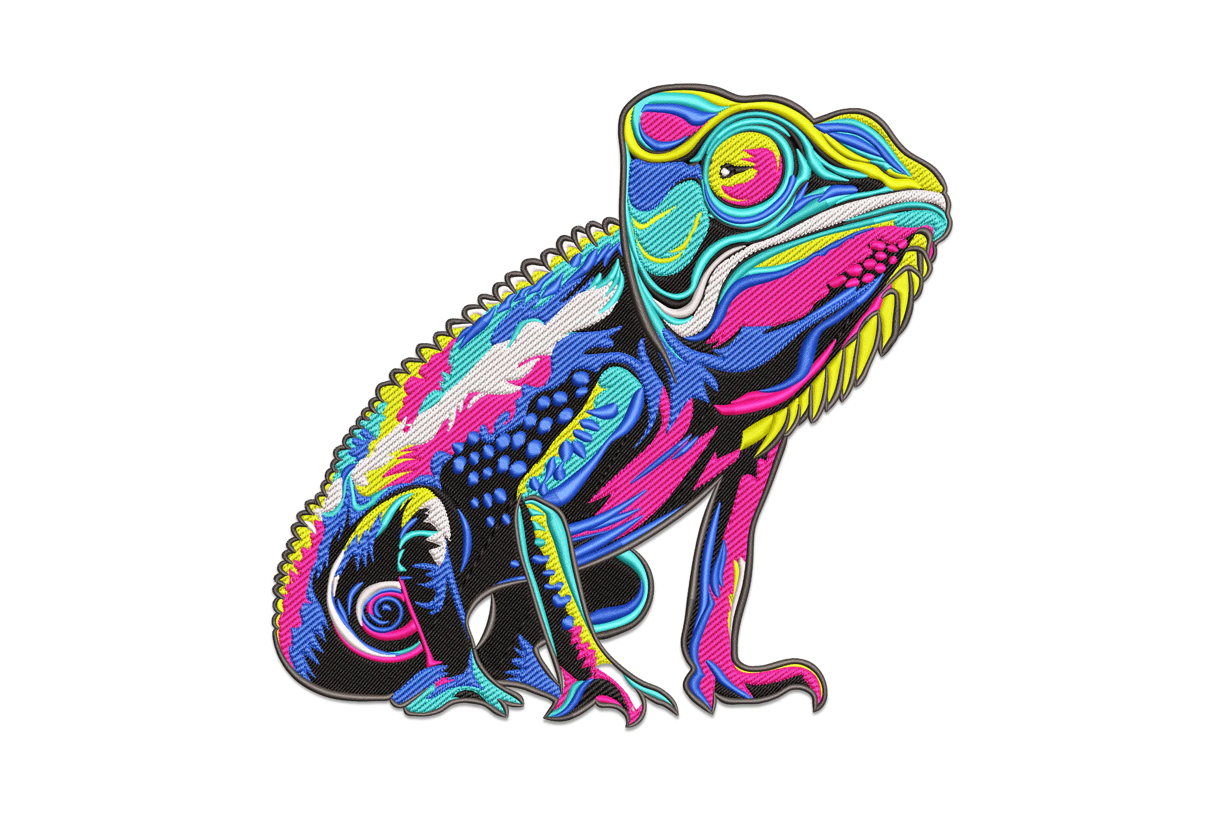 Chameleon Embroidery Design