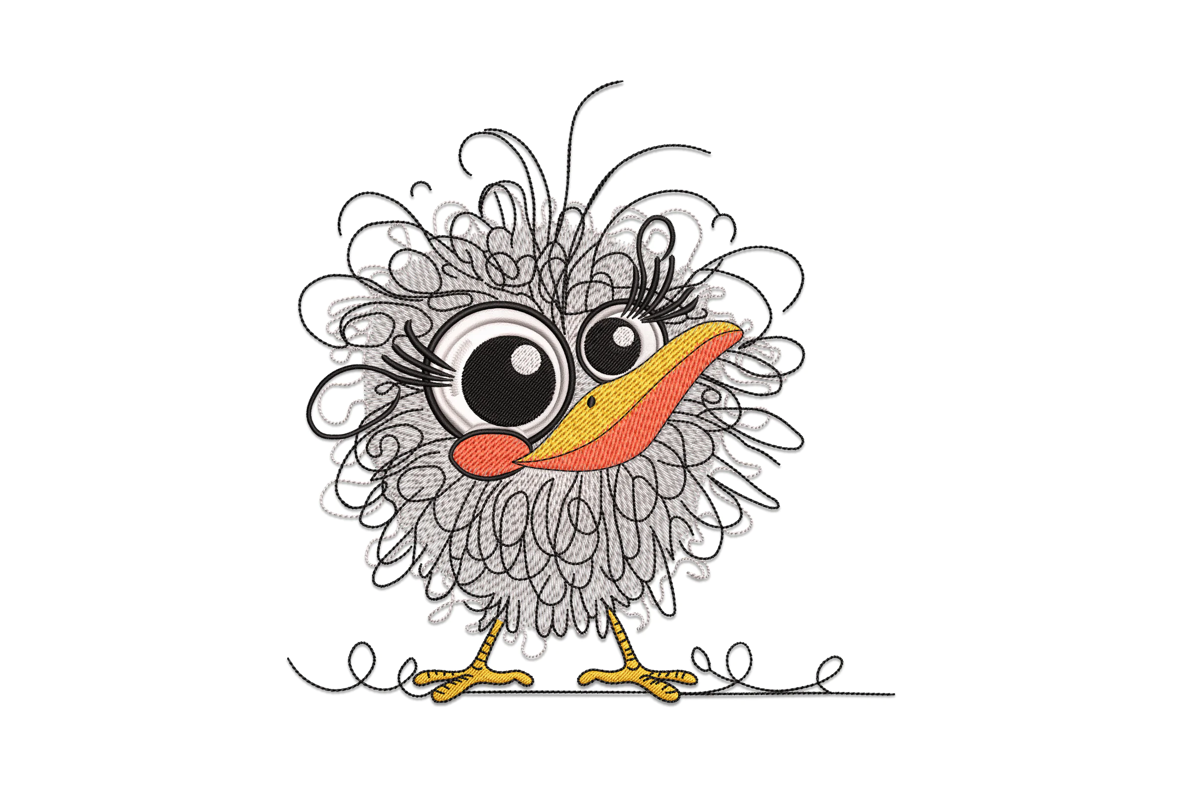 Fun Crazy Chicken Embroidery Design