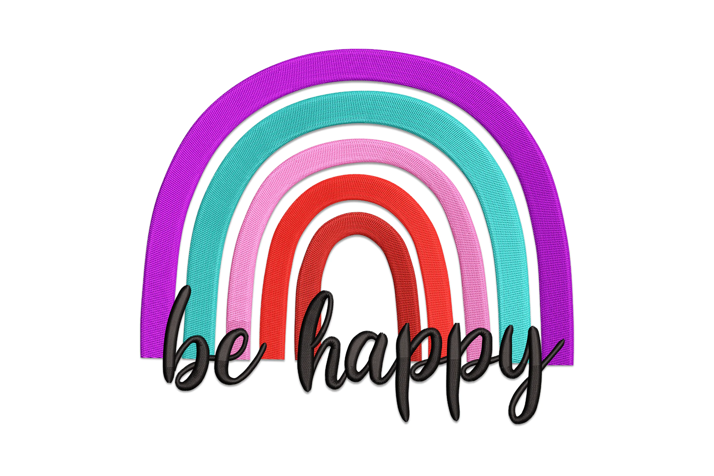 Be Happy Embroidery Design