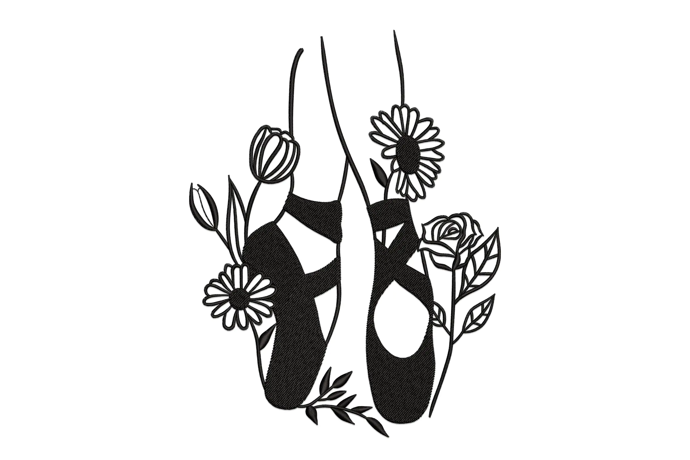 Ballet Shoes Embroidery Design