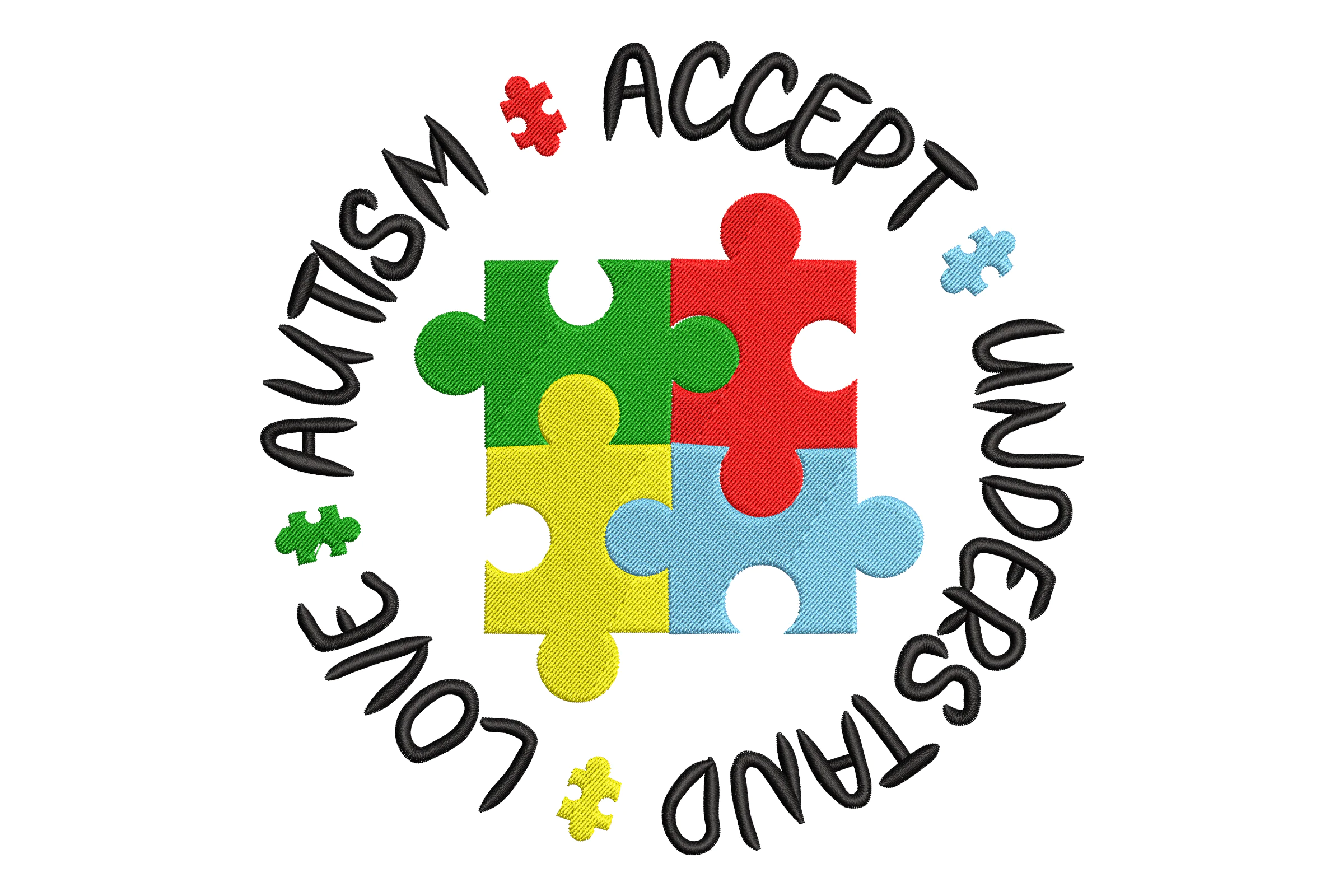 Autism Awareness Embroidery Design Pattern