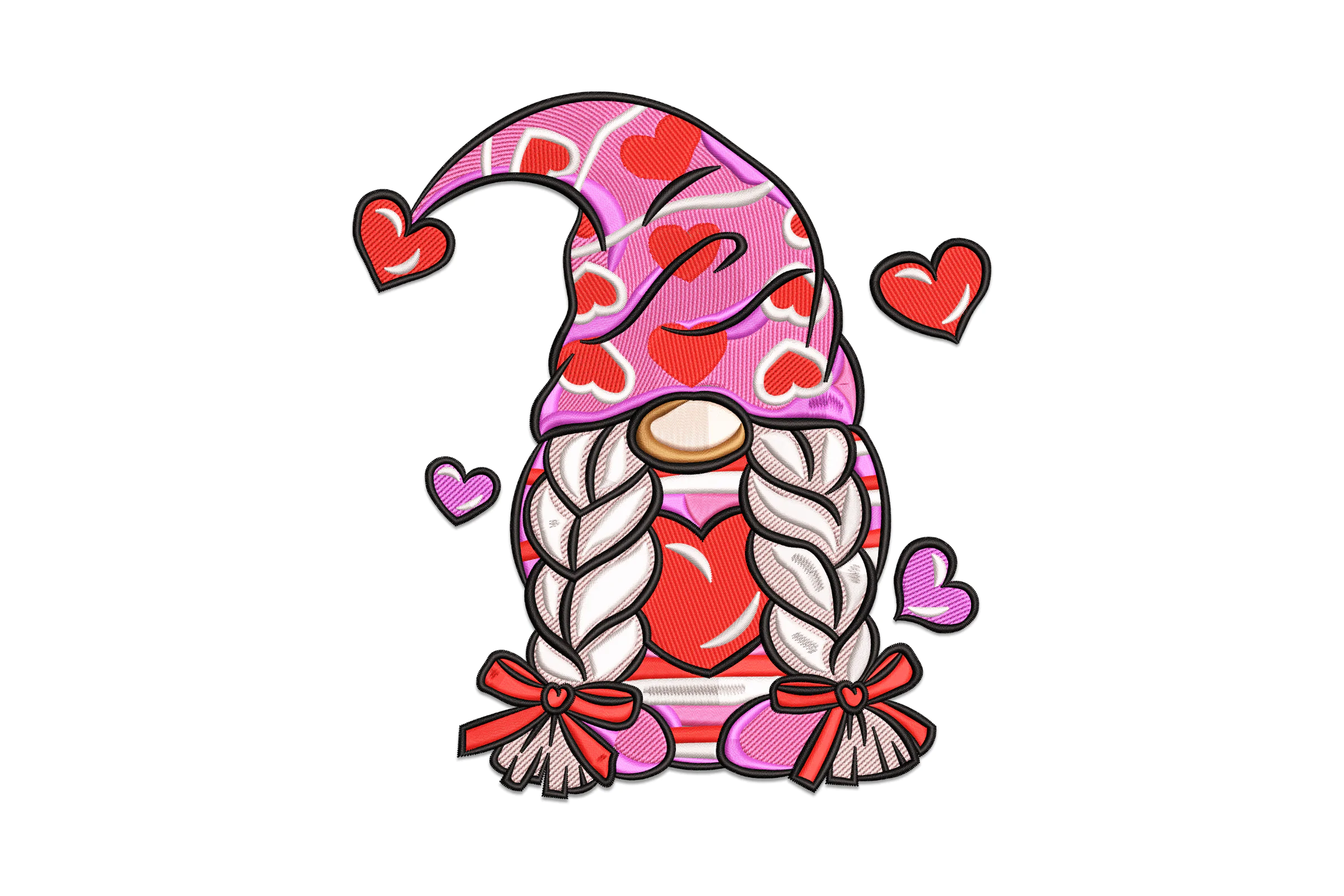 Valentine Gnome Digital Embroidery Design