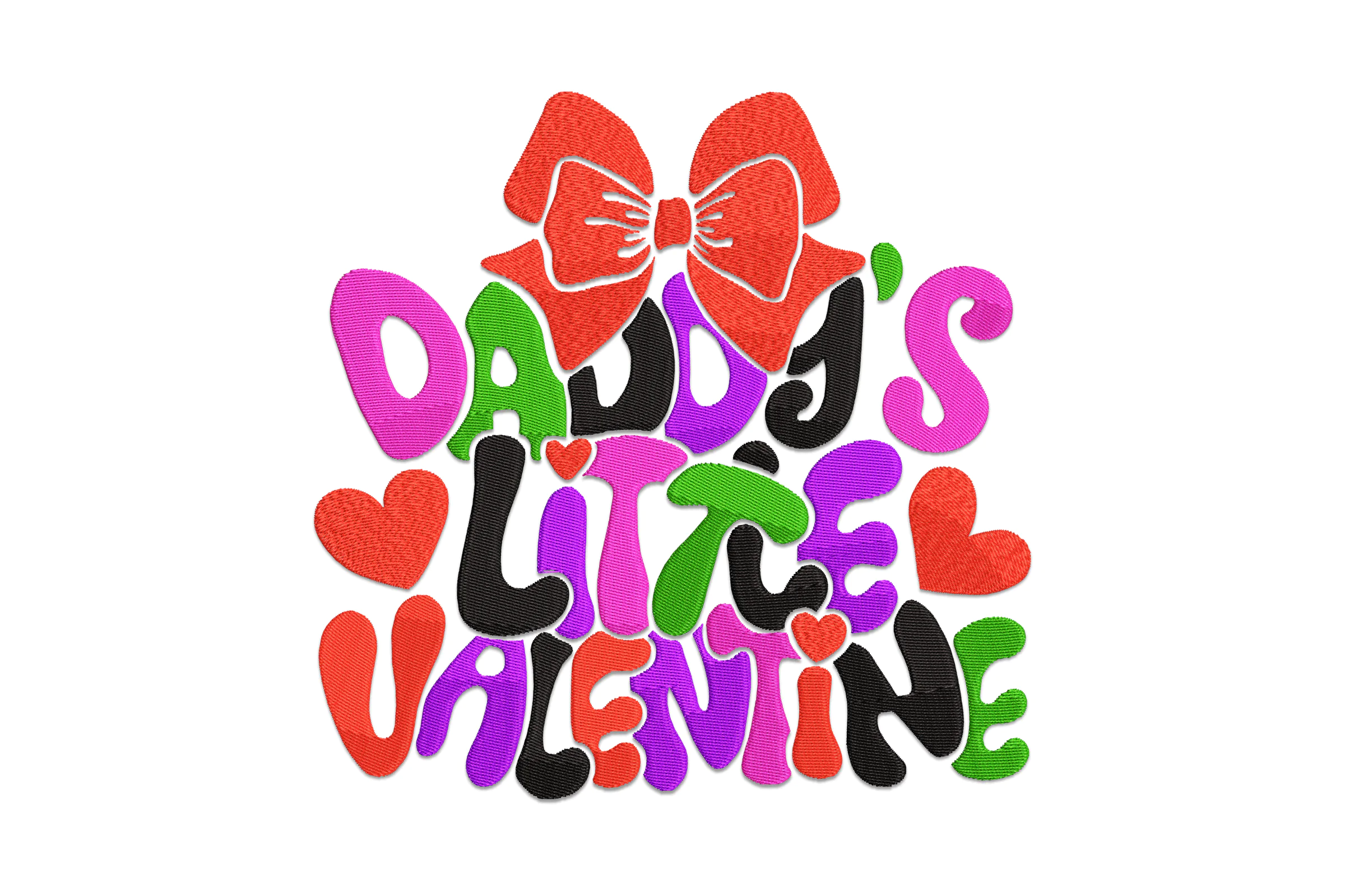 Daddy's Little Valentine Embroidery Design File