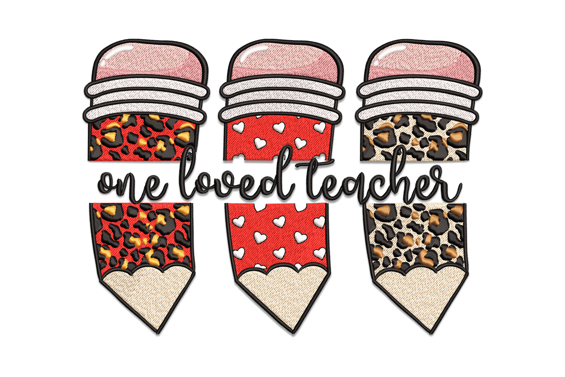 One Loved Teacher Embroidery Design