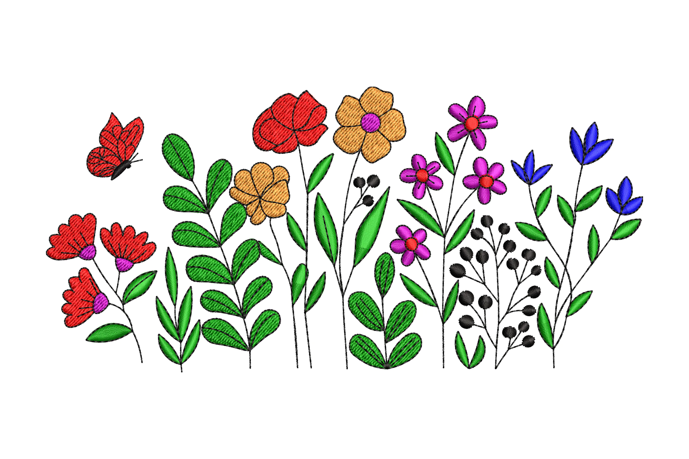 Wildflower Meadow Machine  Embroidery File