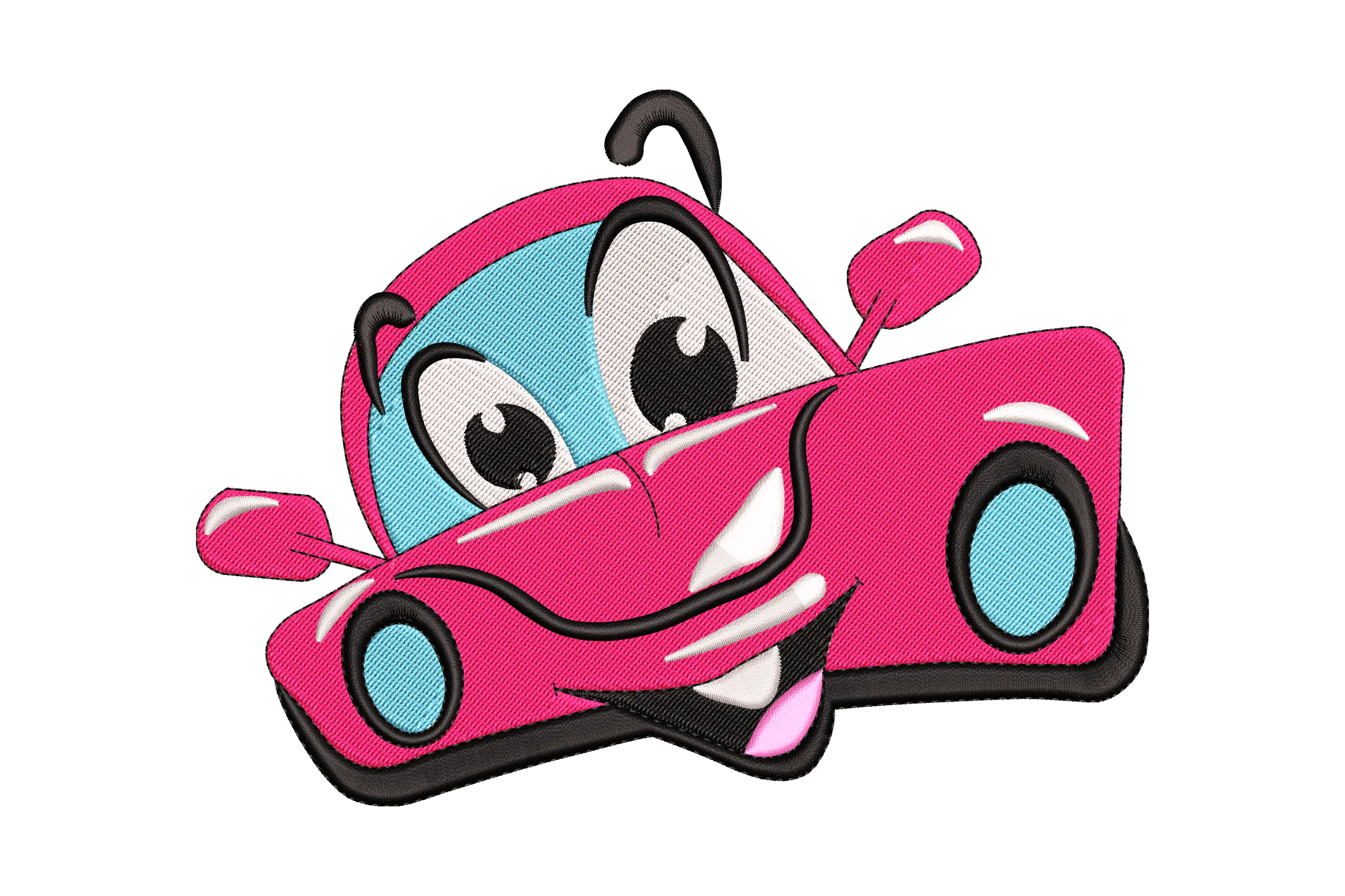 Happy Car Embroidery Design