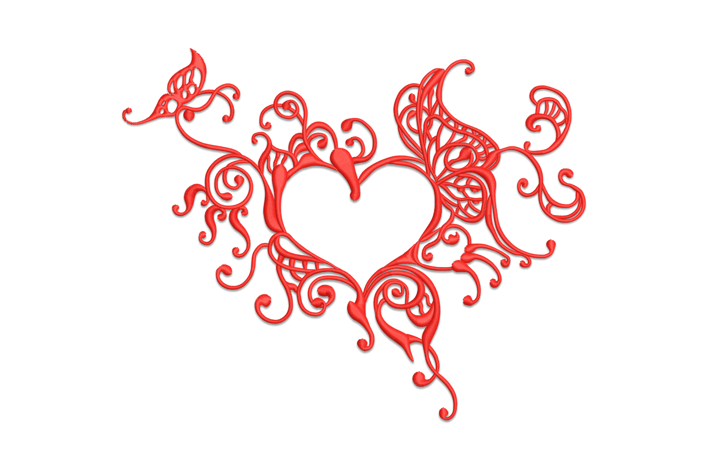Floral Heart Embroidery design File