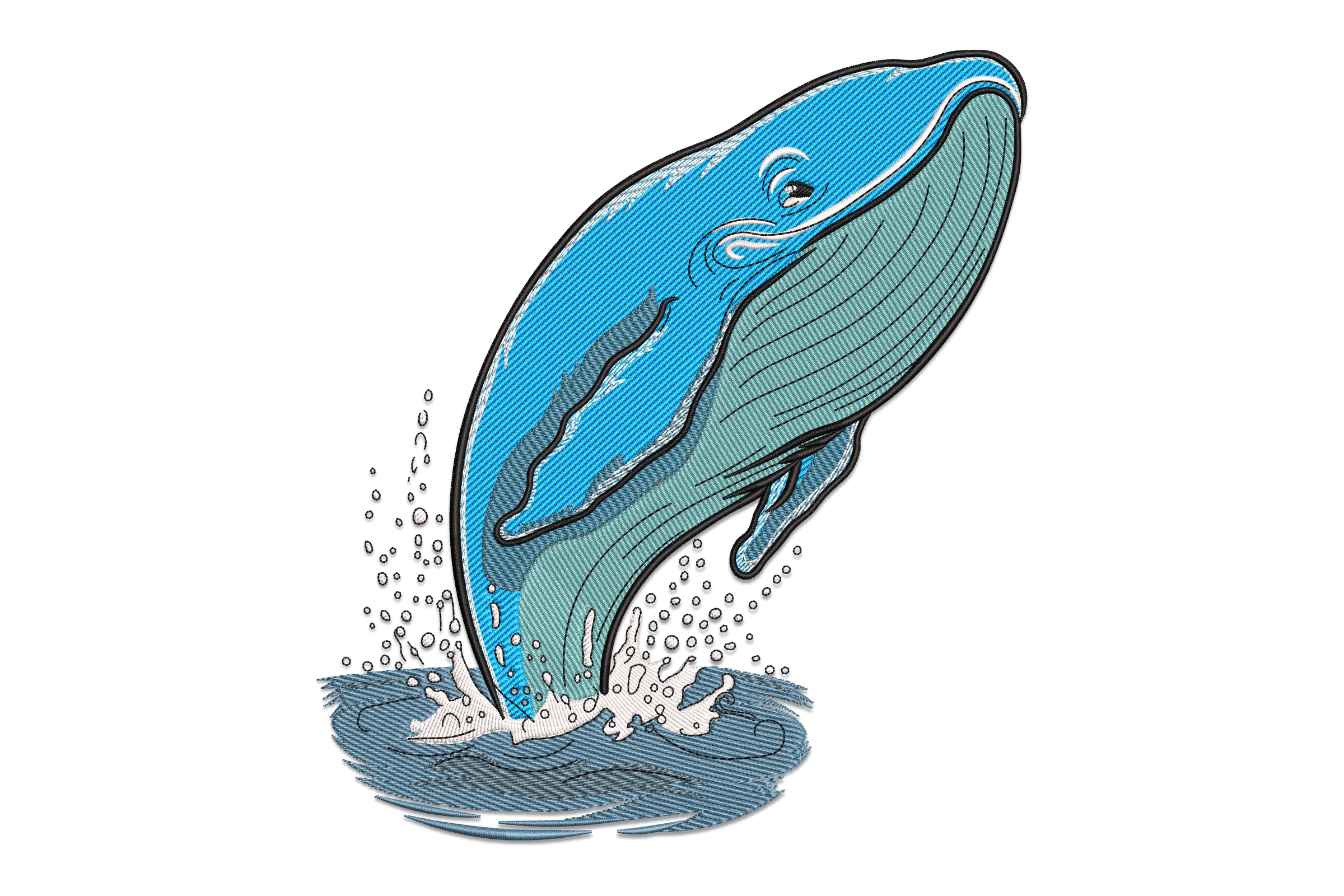 Blue Whale Embroidery Design