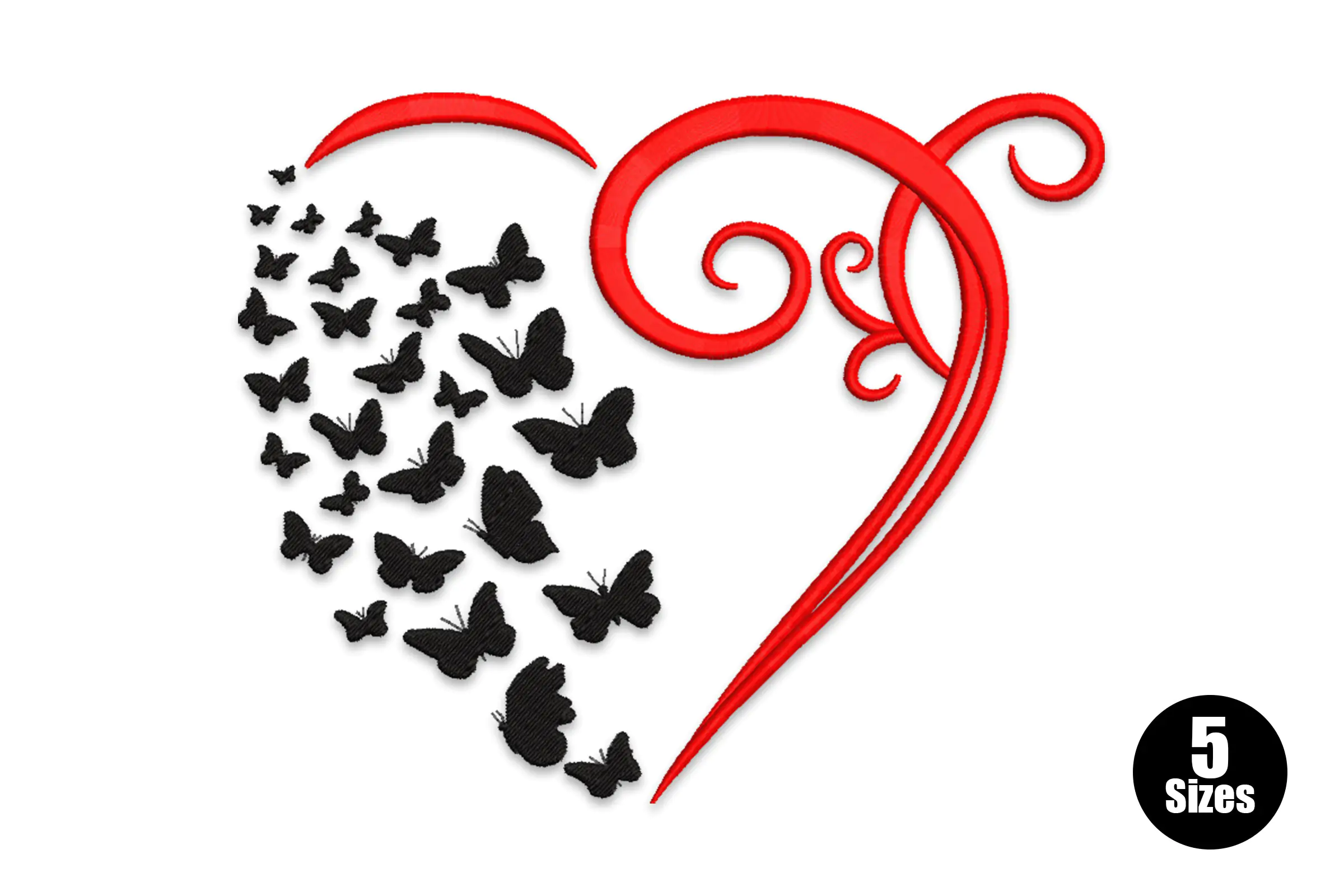 Butterfly Heart Embroidery File