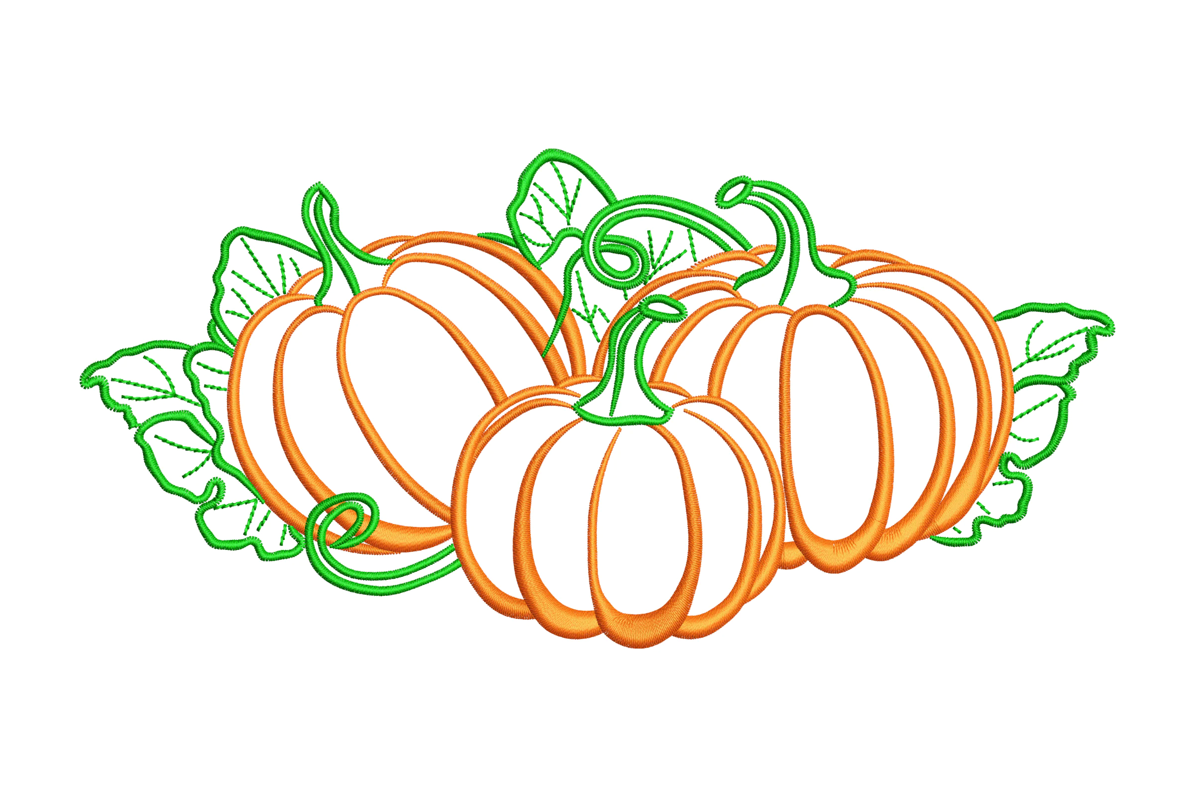 Triple Pumpkin Embroidery Design