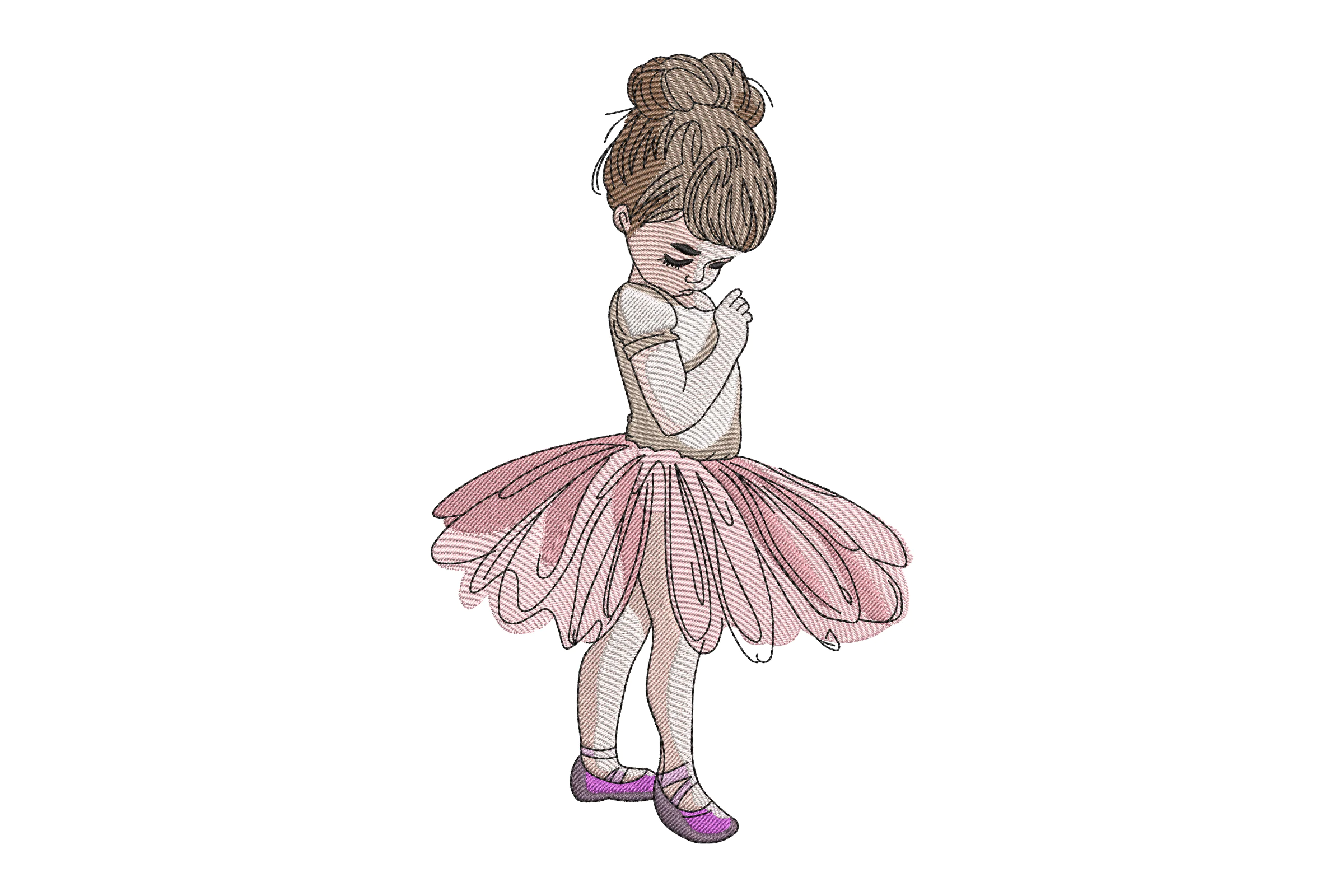 Ballet Dancer Girl Embroidery Design