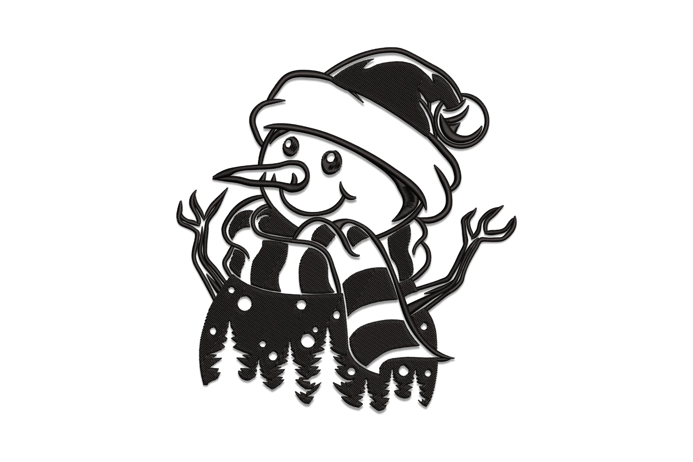 Christmas Snowman Embroidery Design Pattern