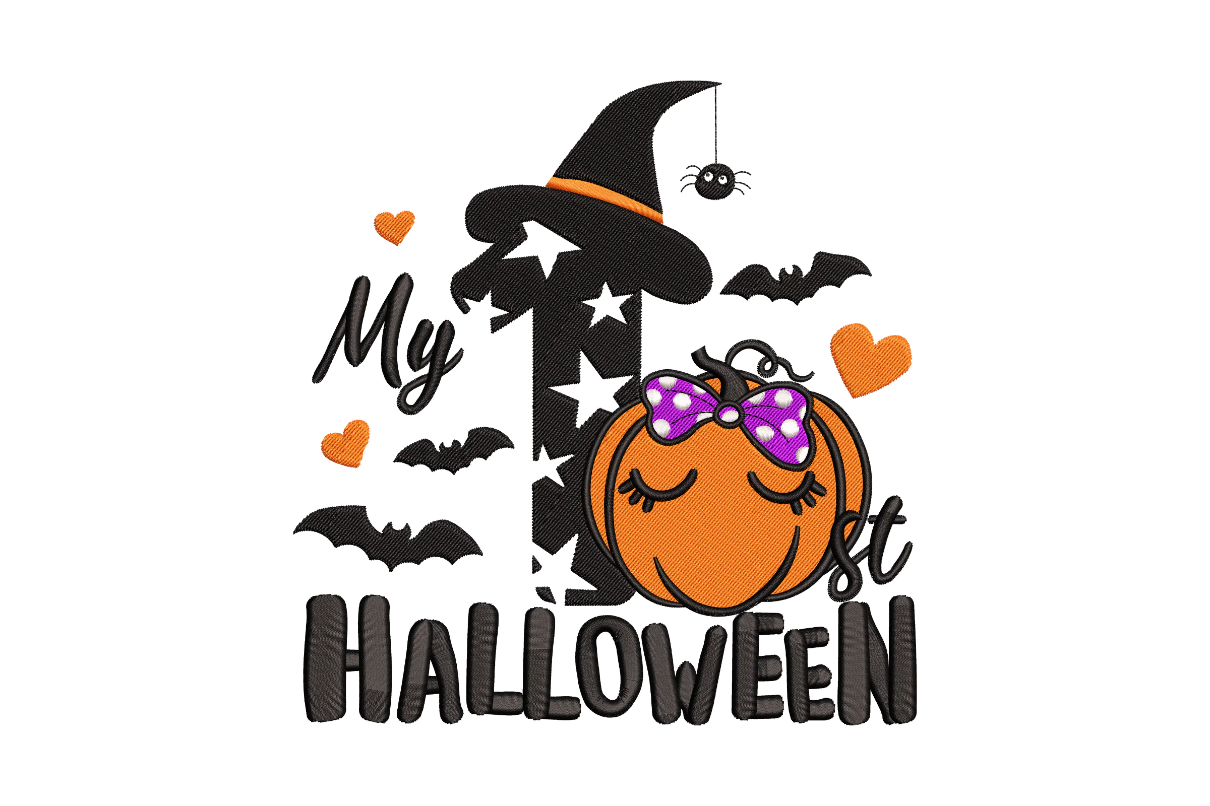 My 1st Girl Halloween Applique Embroidery Design