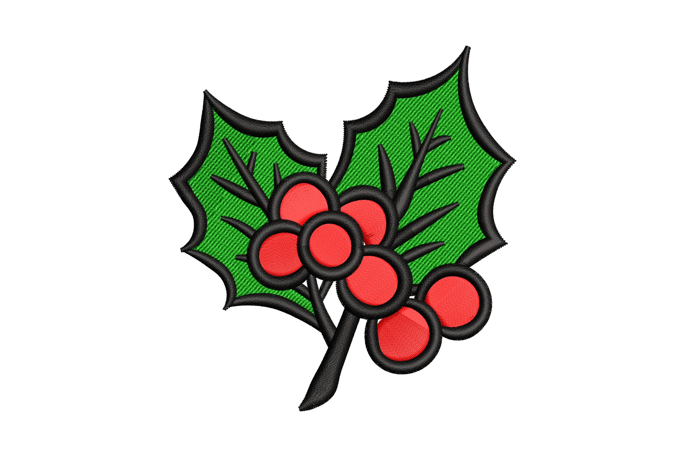 Christmas Holly Mistletoe Machine Mmbroidery Design