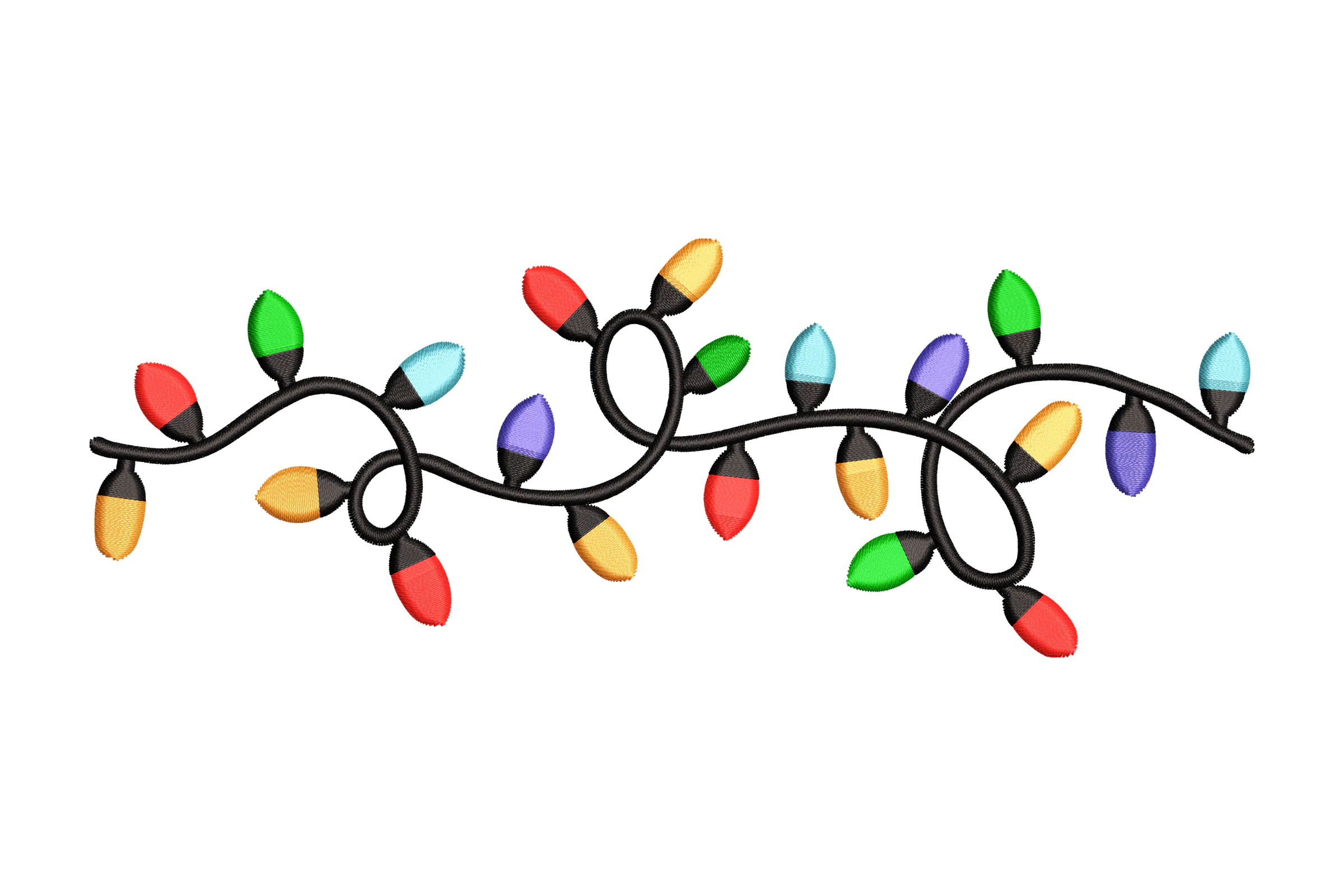 Christmas Light Strand - Machine Embroidery Design