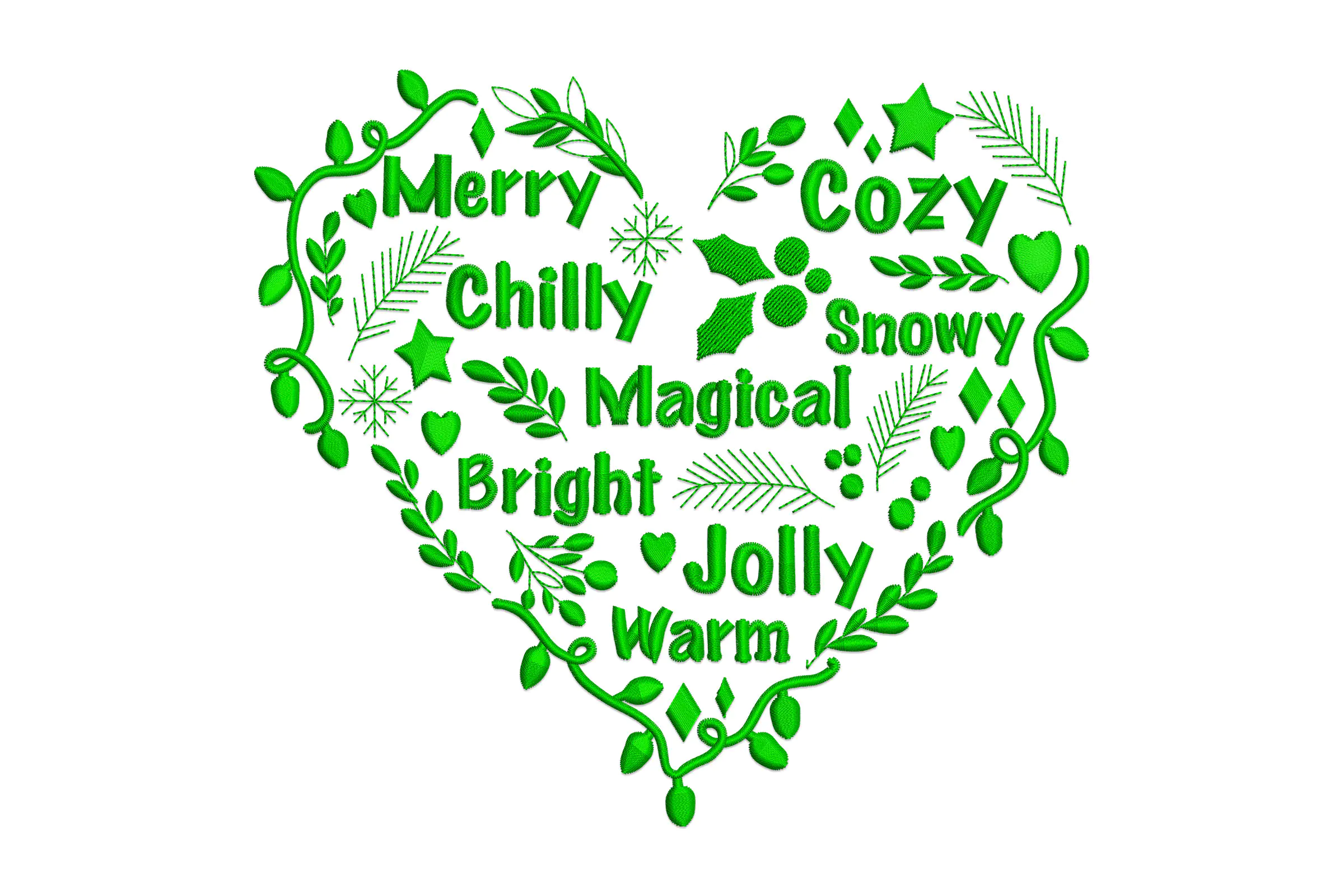 Christmas Holly Jolly Embroidery Design