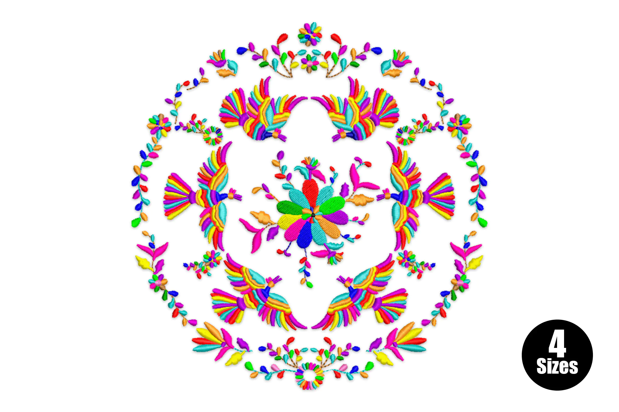 Mexican Otomi Motif Embroidery Design