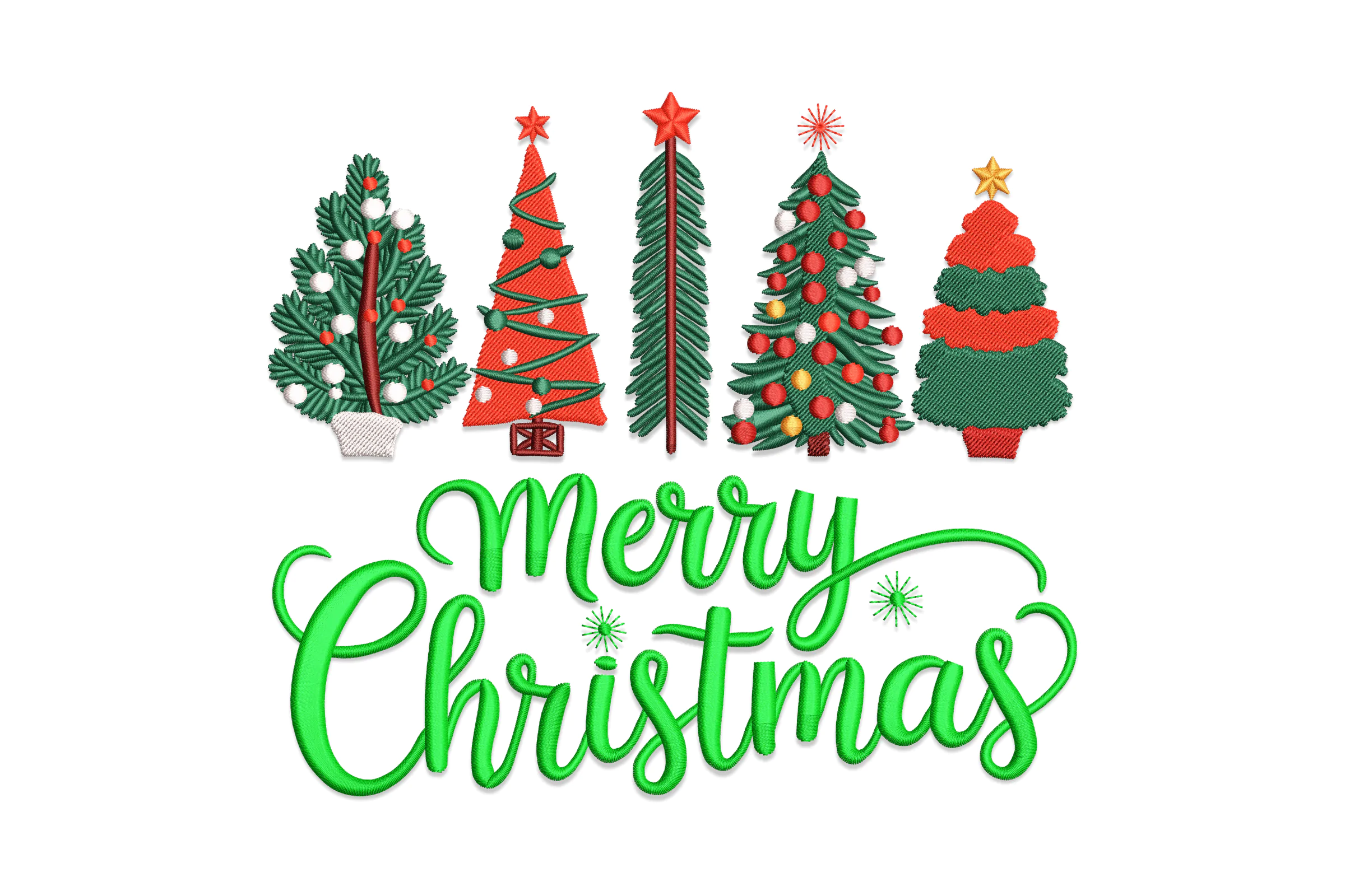 Merry Christmas Tree Embroidery File