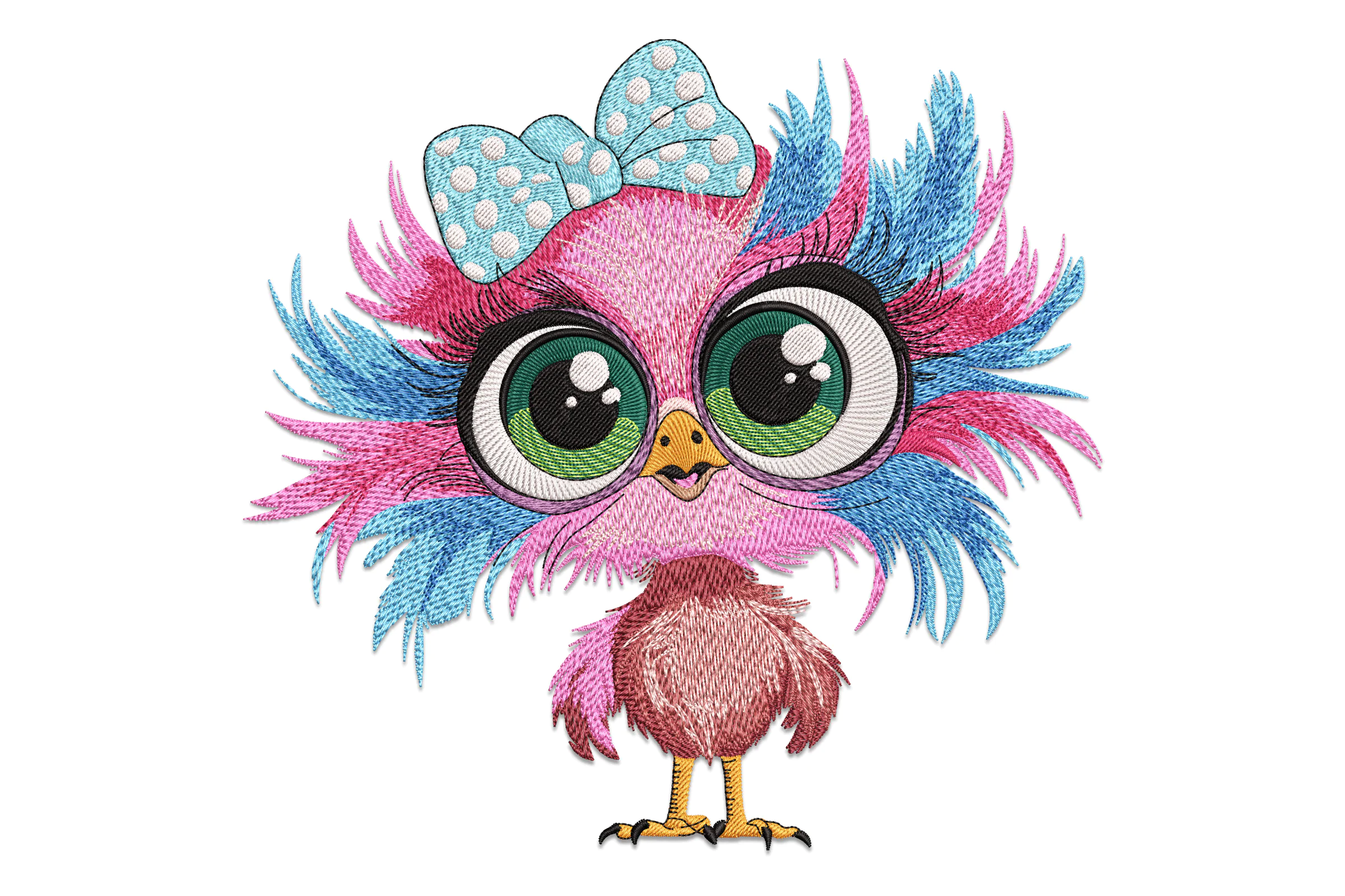 Owl with Bow Embroidery Design
