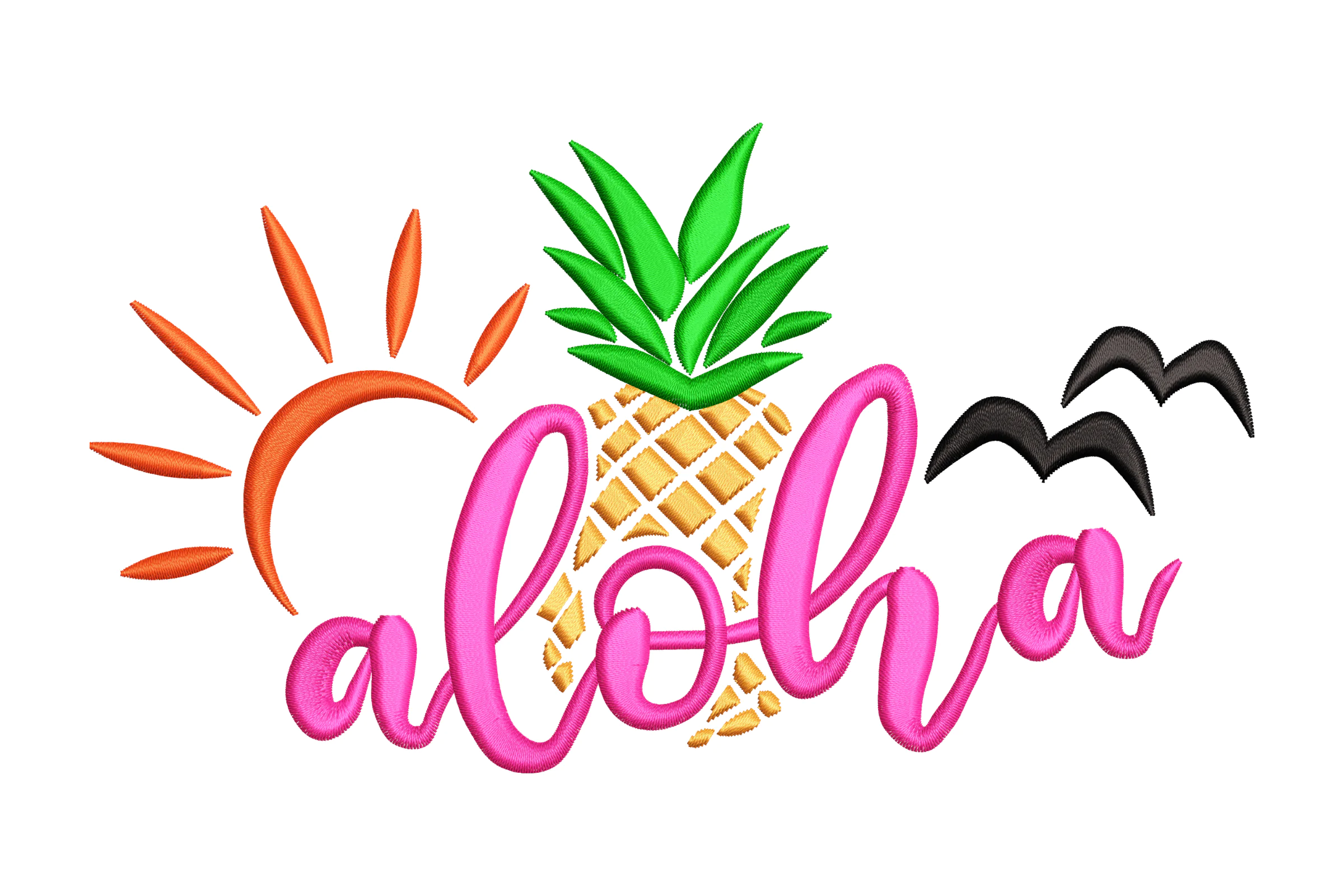 Aloha Summer Embroidery Design
