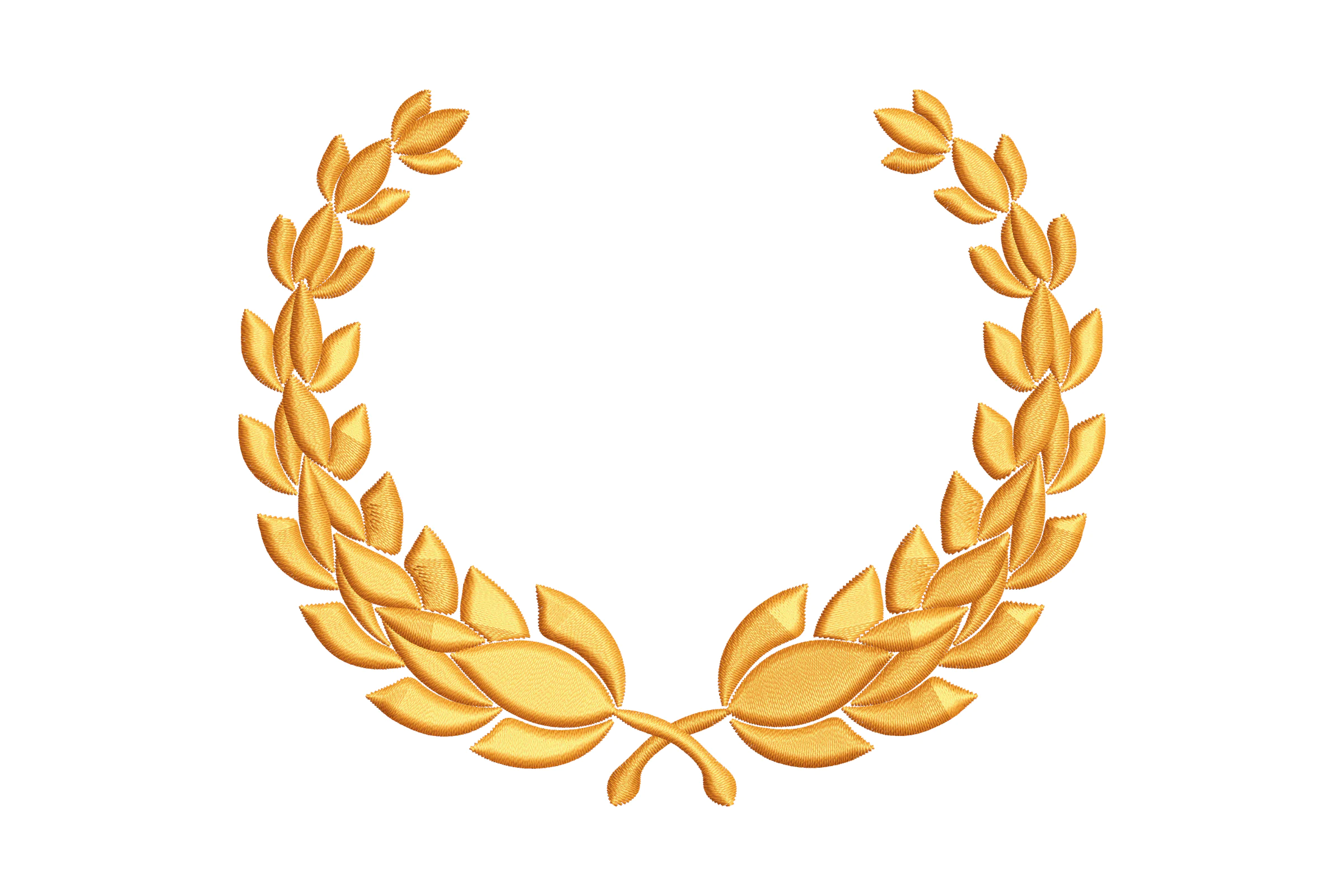 Golden Laurel Wreath Embroidery Design File