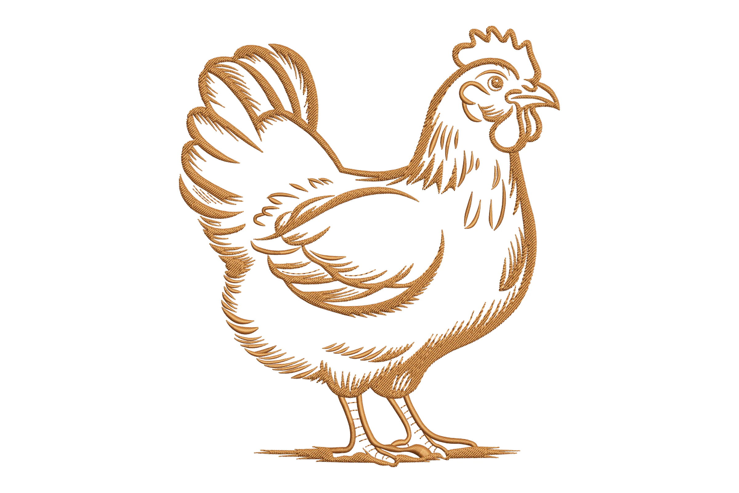 Classic Chicken Embroidery Design