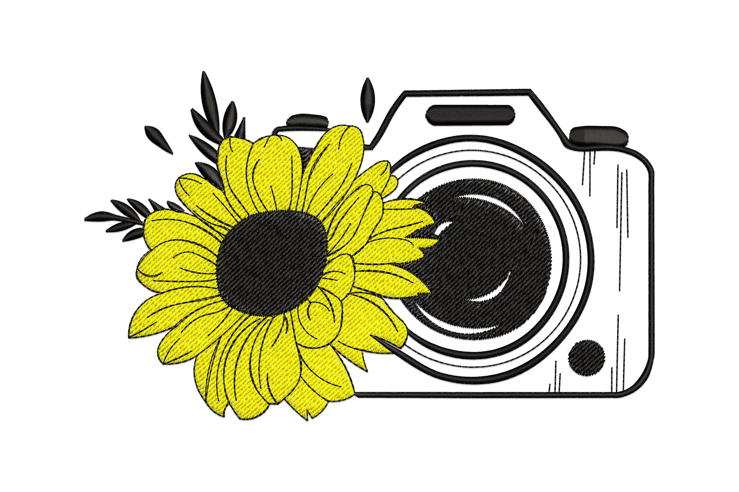 Floral camera Machine Embroidery Design
