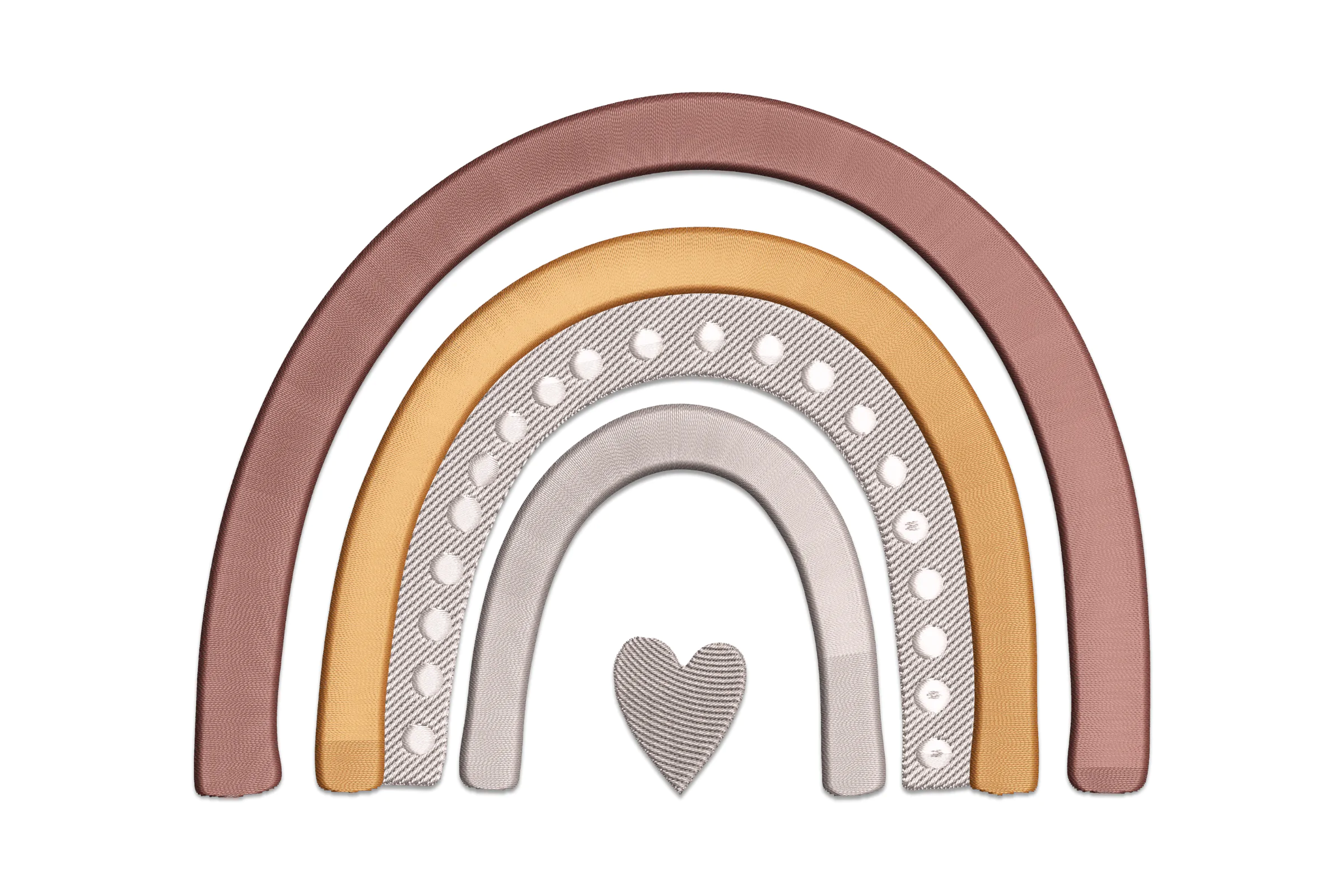 Rainbow with Heart Embroidery Design