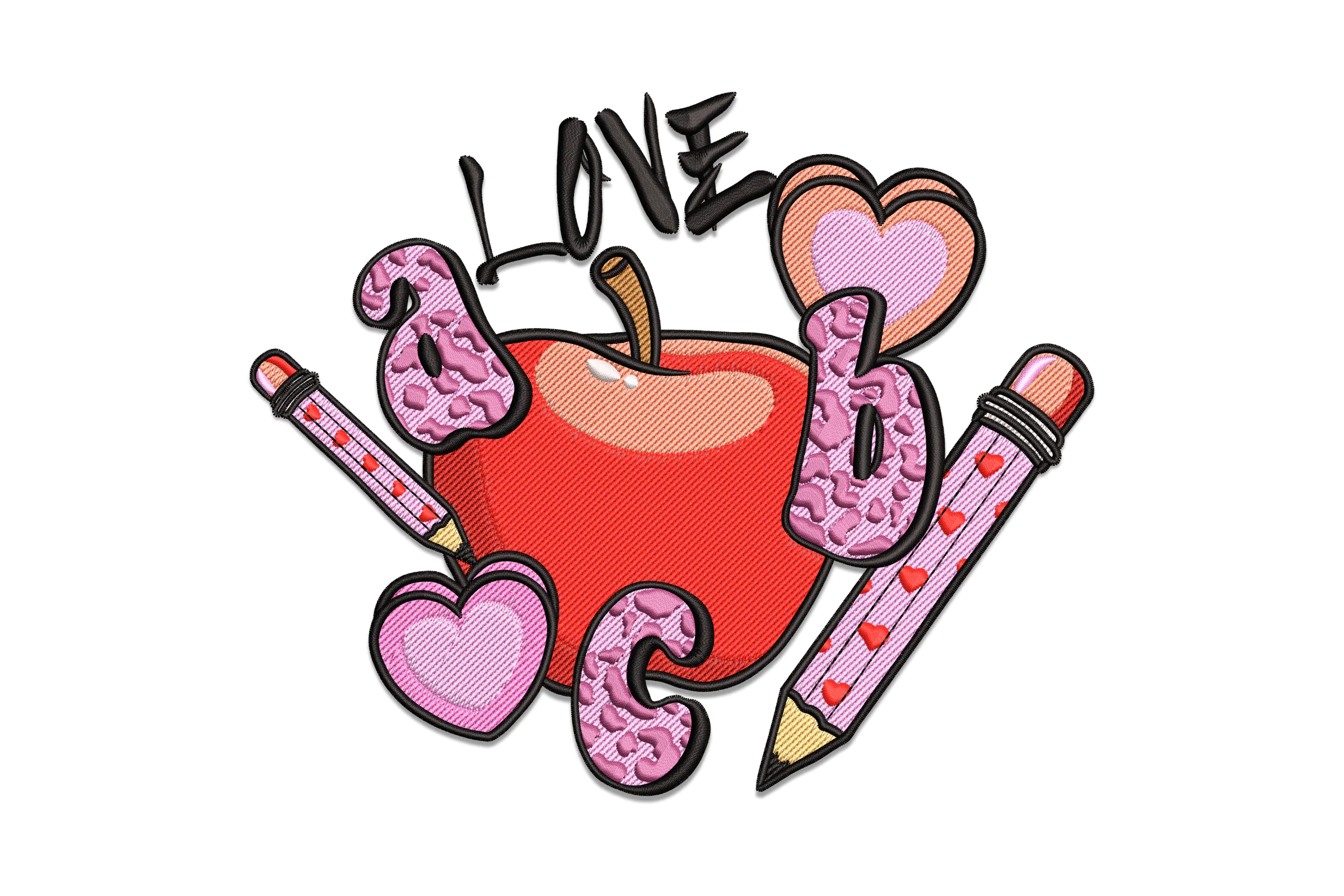 School Love Embroidery Design
