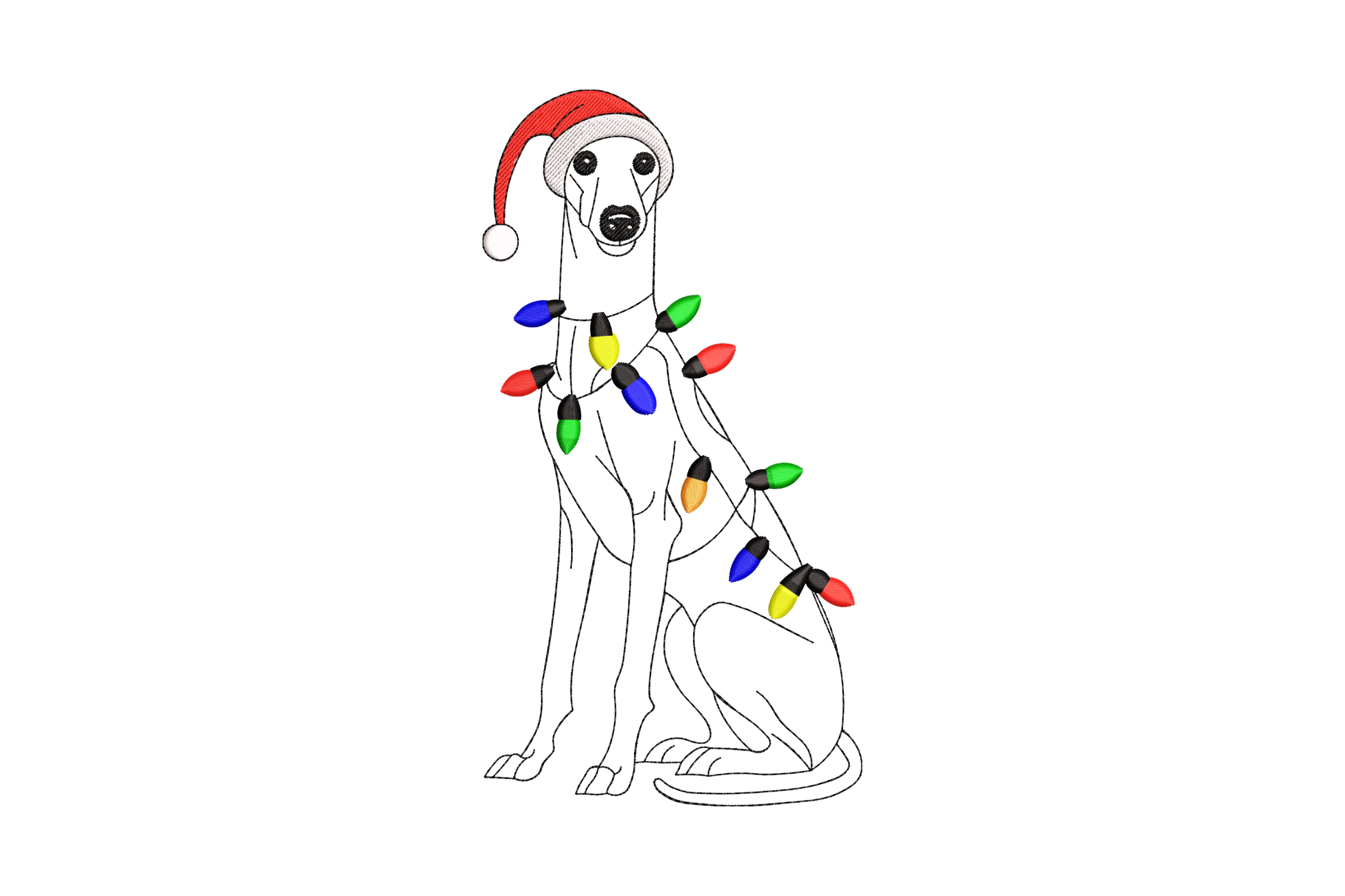 Christmas Dog Embroidery Design File