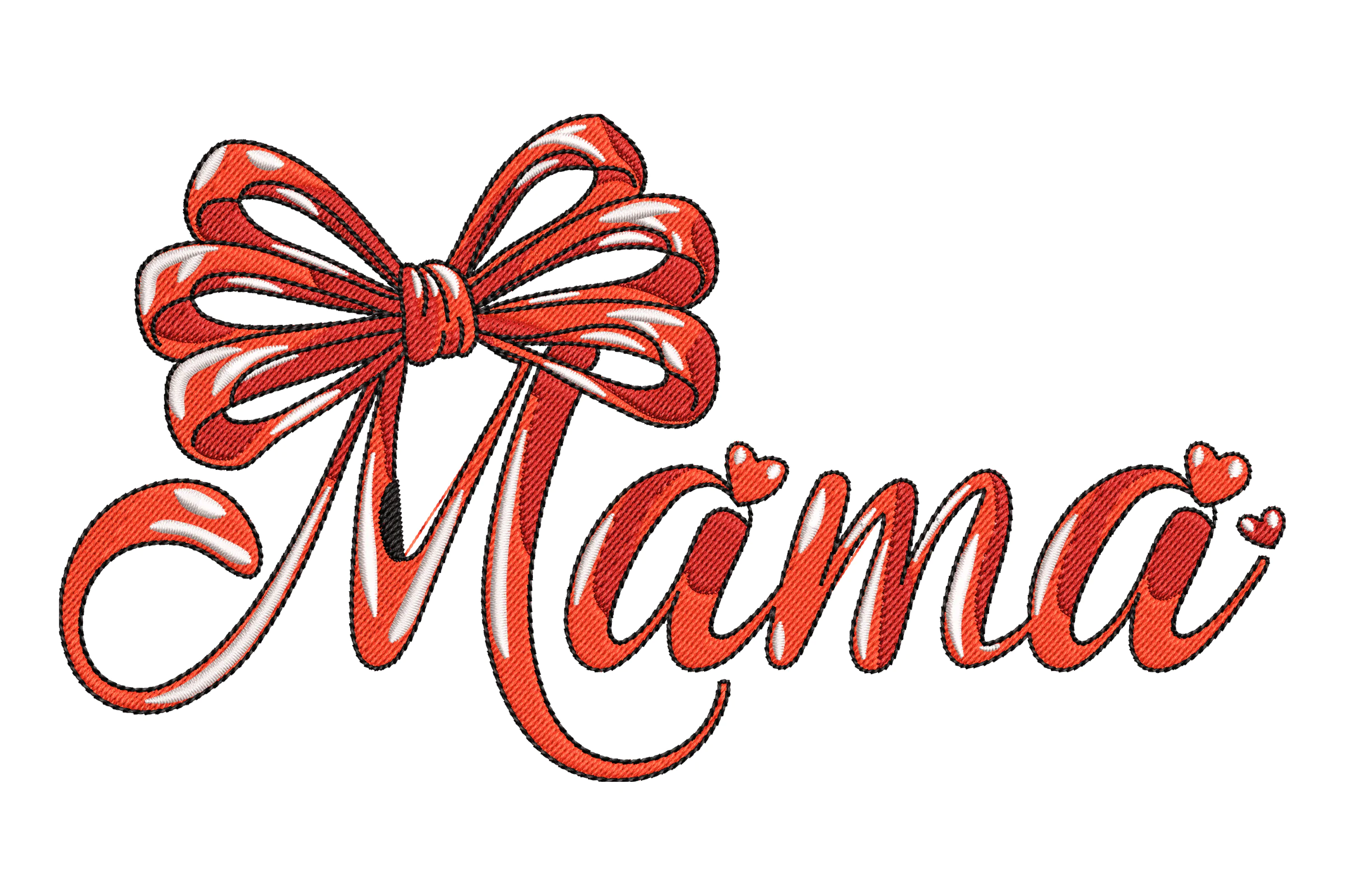 Mama Bow Embroidery Design