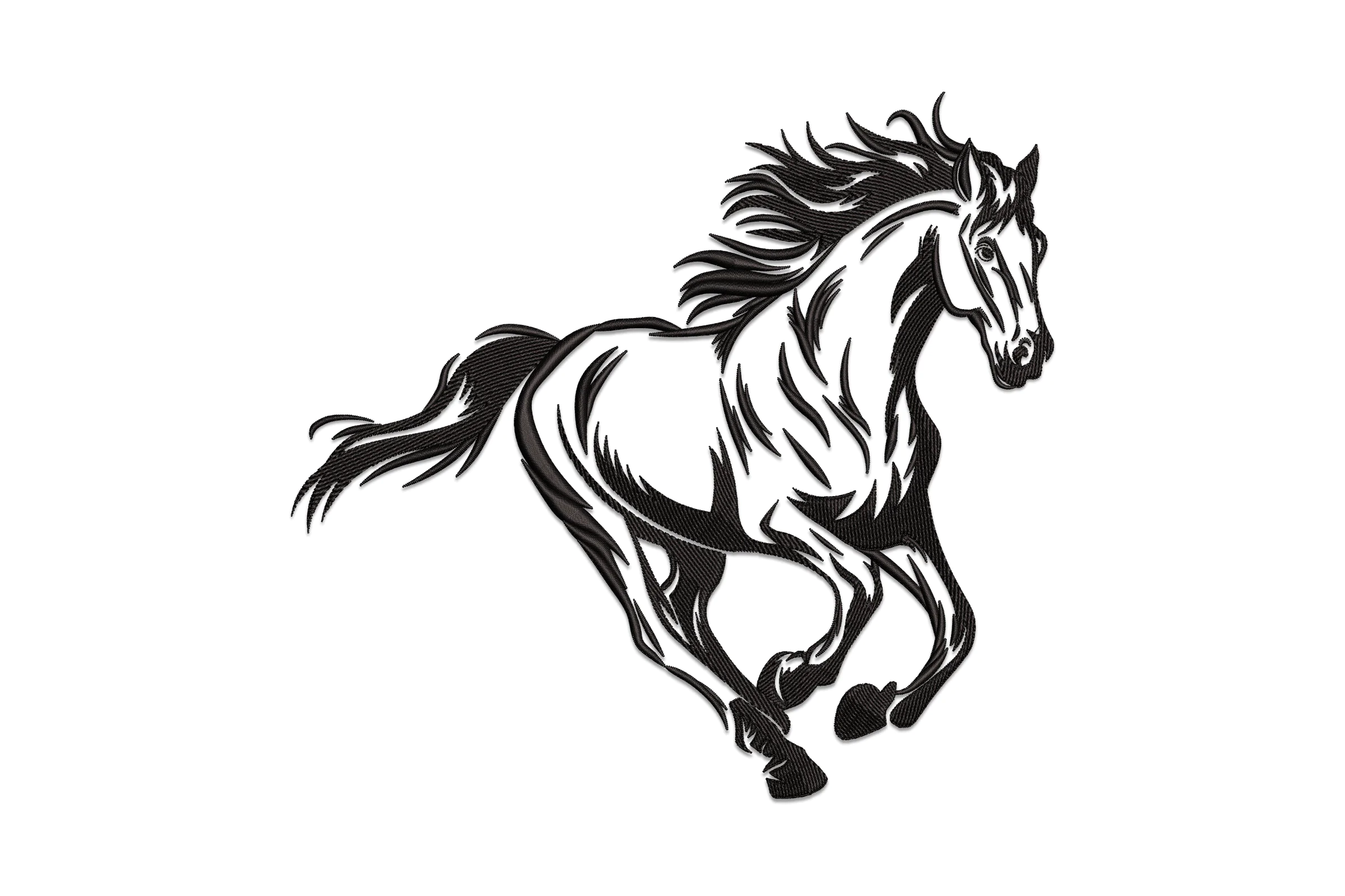 Running Horse Machine Embroidery Design File