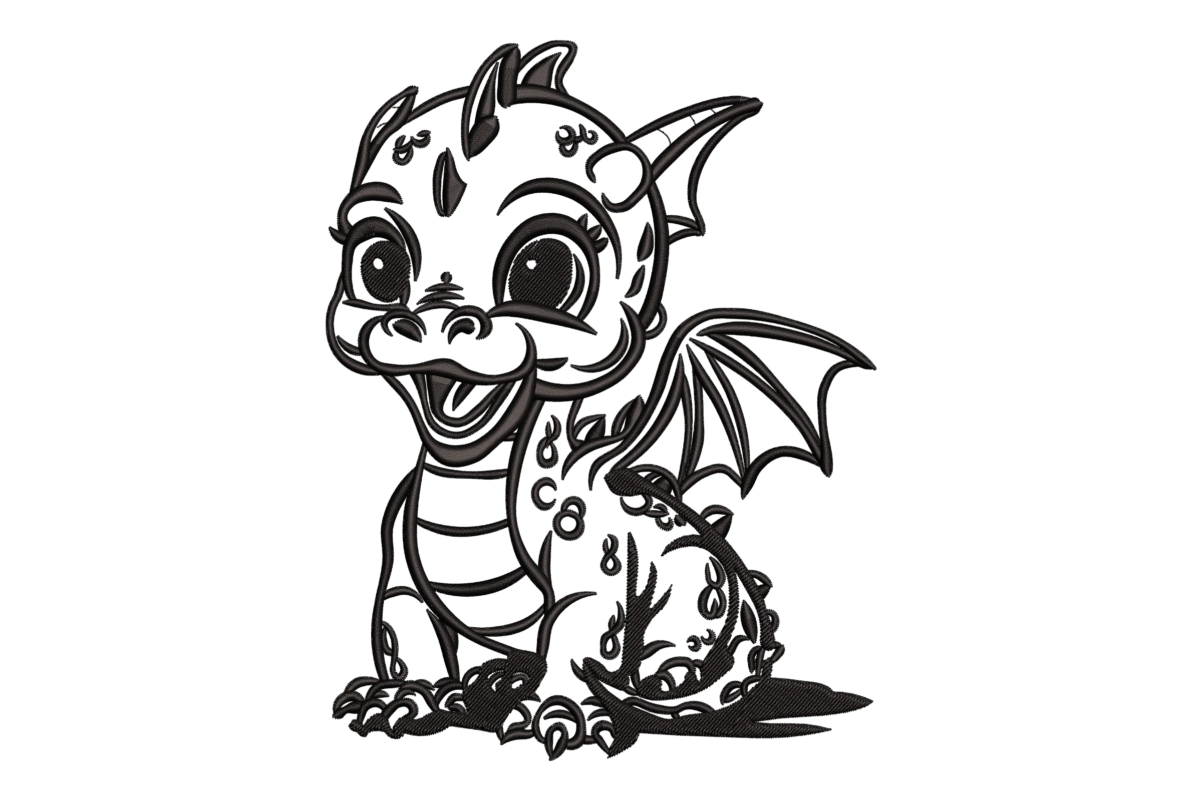 Cute Baby Dragon Machine Embroidery Design