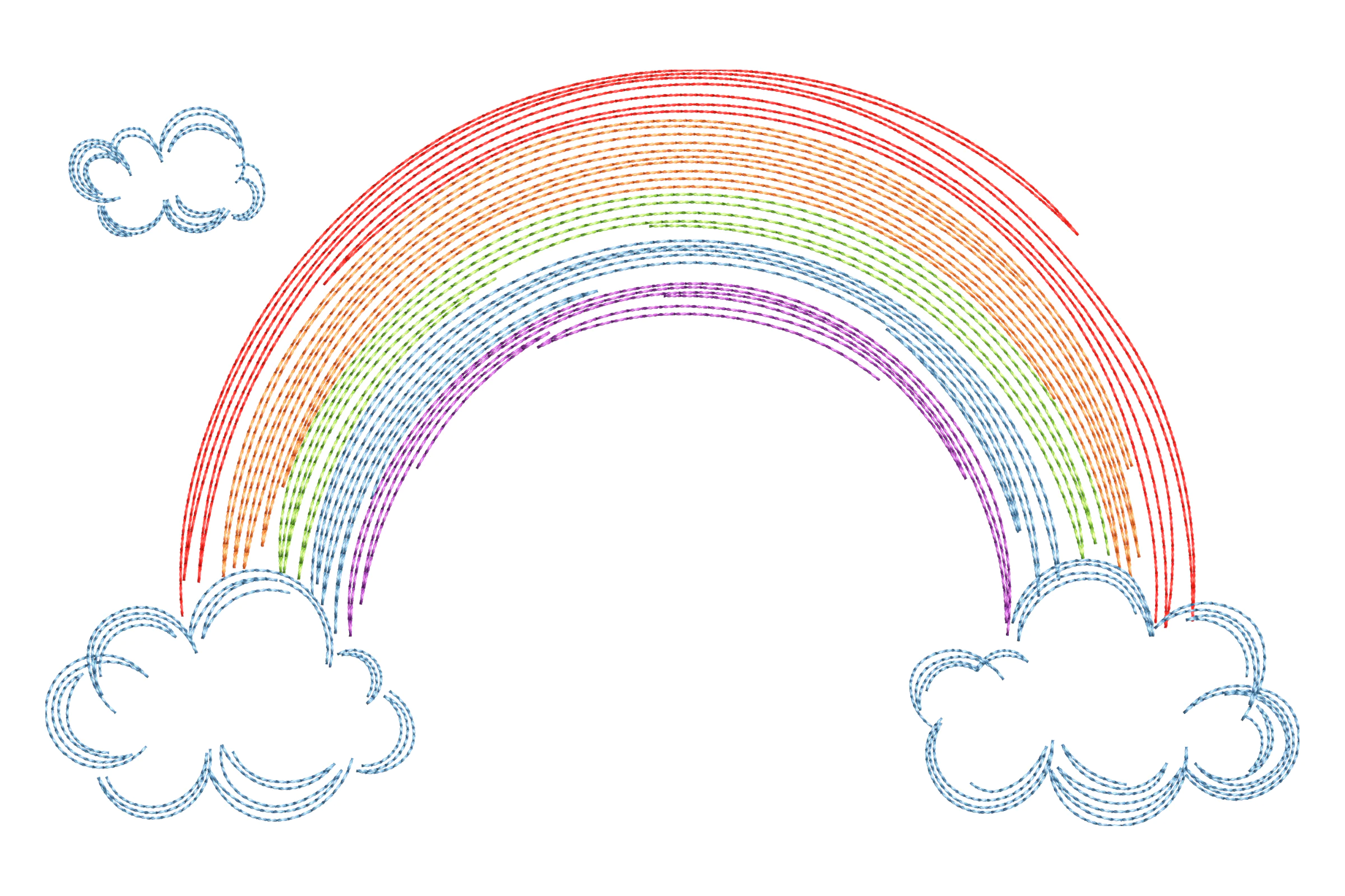 Rainbow Doodle Stitch Embroidery Design