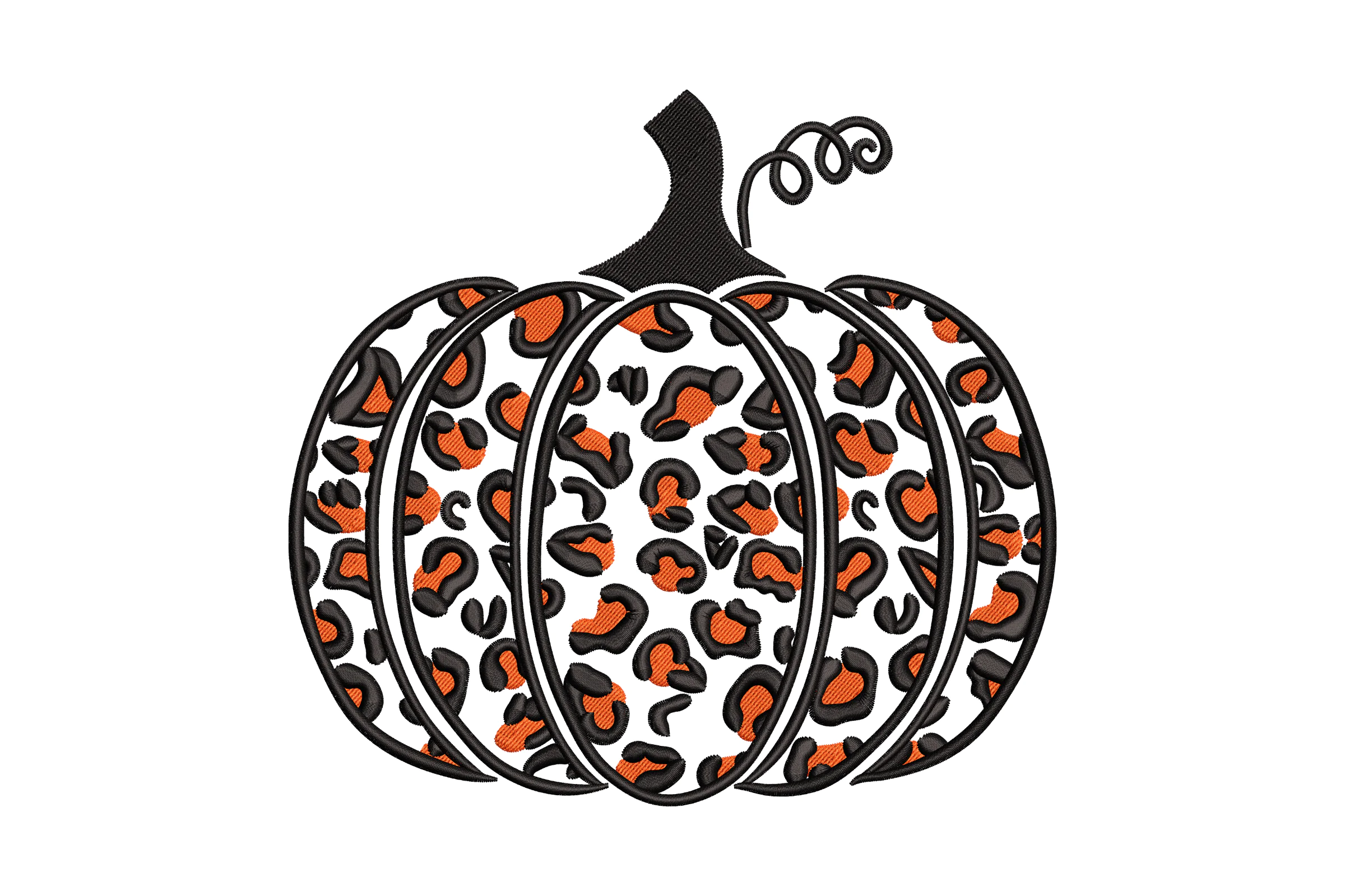 Leopard Print Pumpkin Embroidery Design