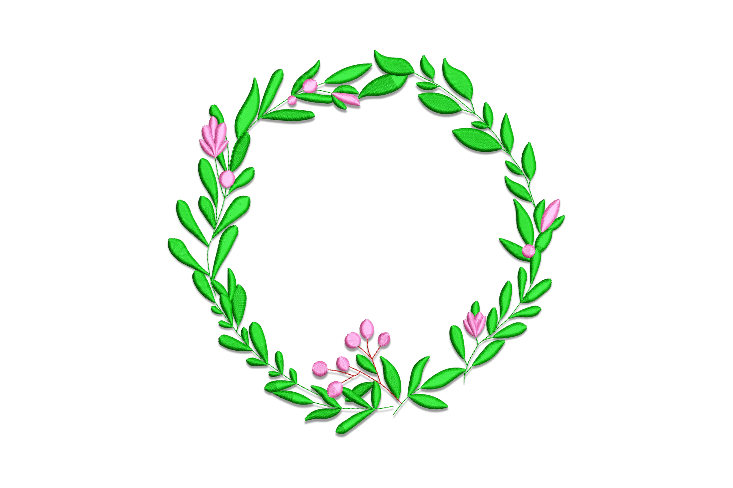 Floral Wreath Embroidery Design Pattern
