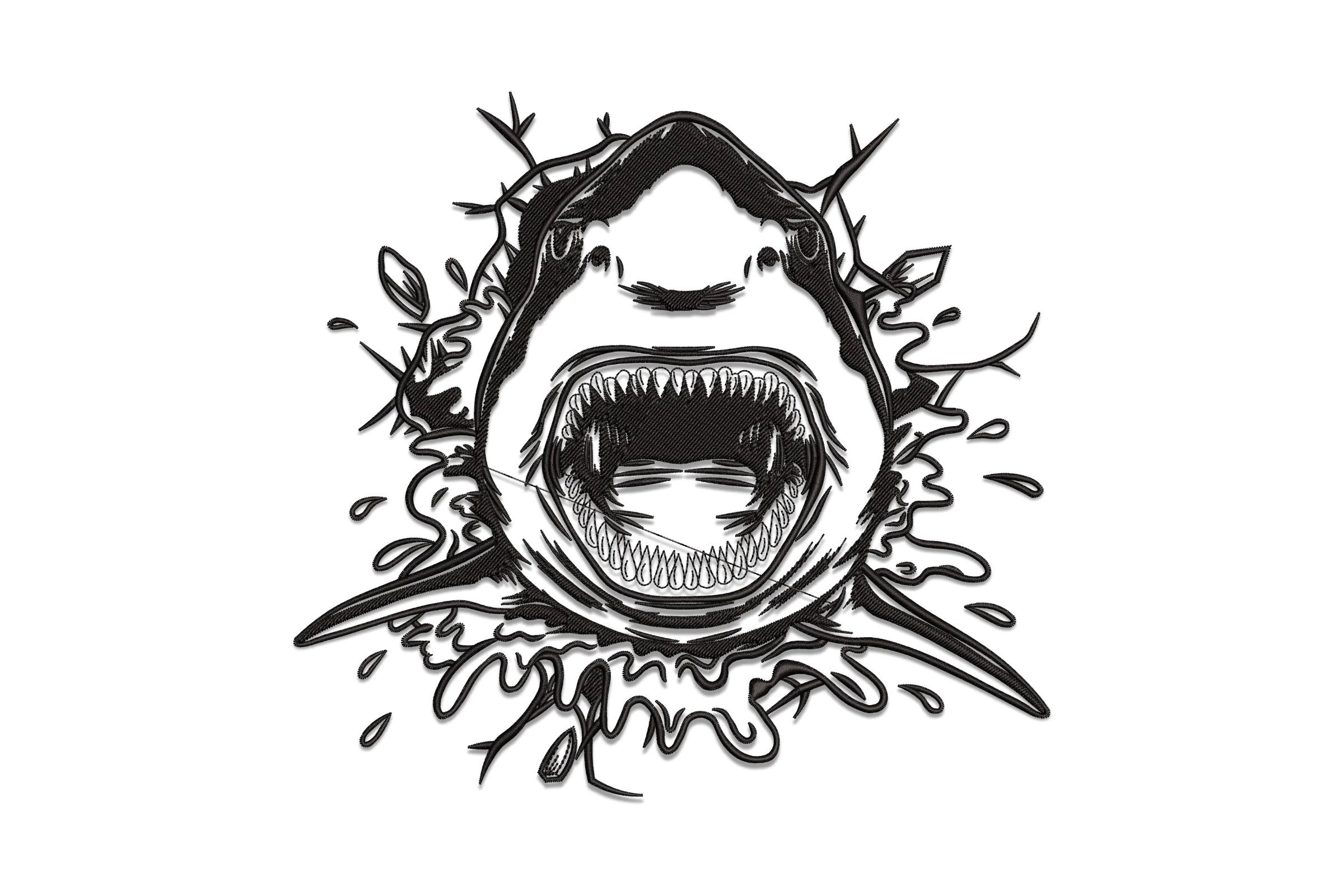 Shark Embroidery Design