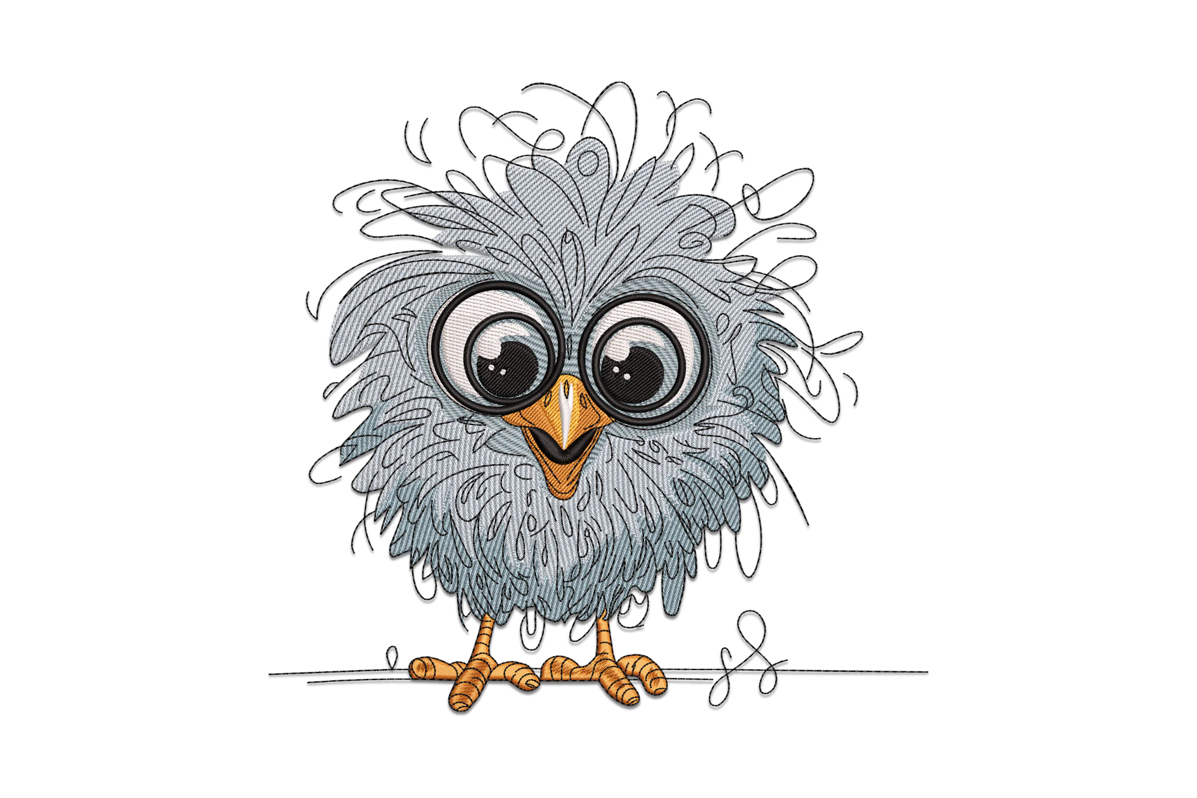 Funny Crazy Chicken Embroidery Design