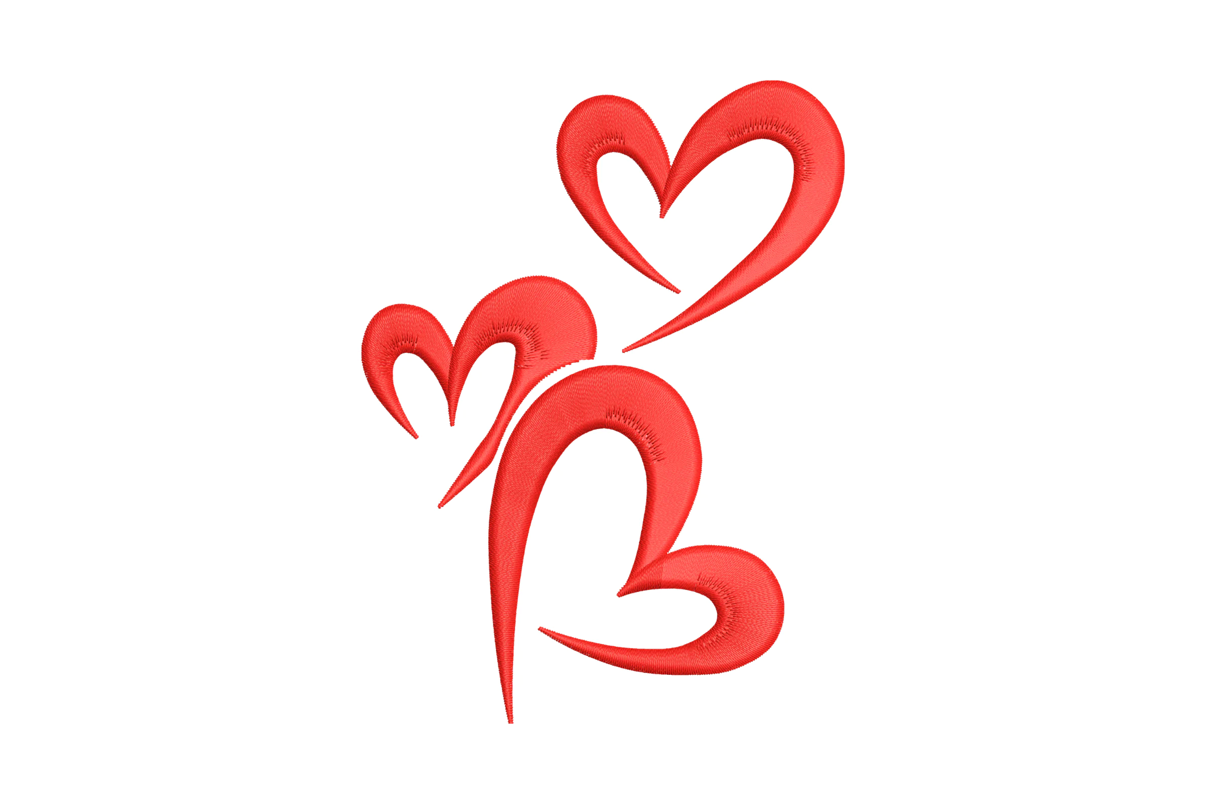 Red Swirling Heart Embroidery Design