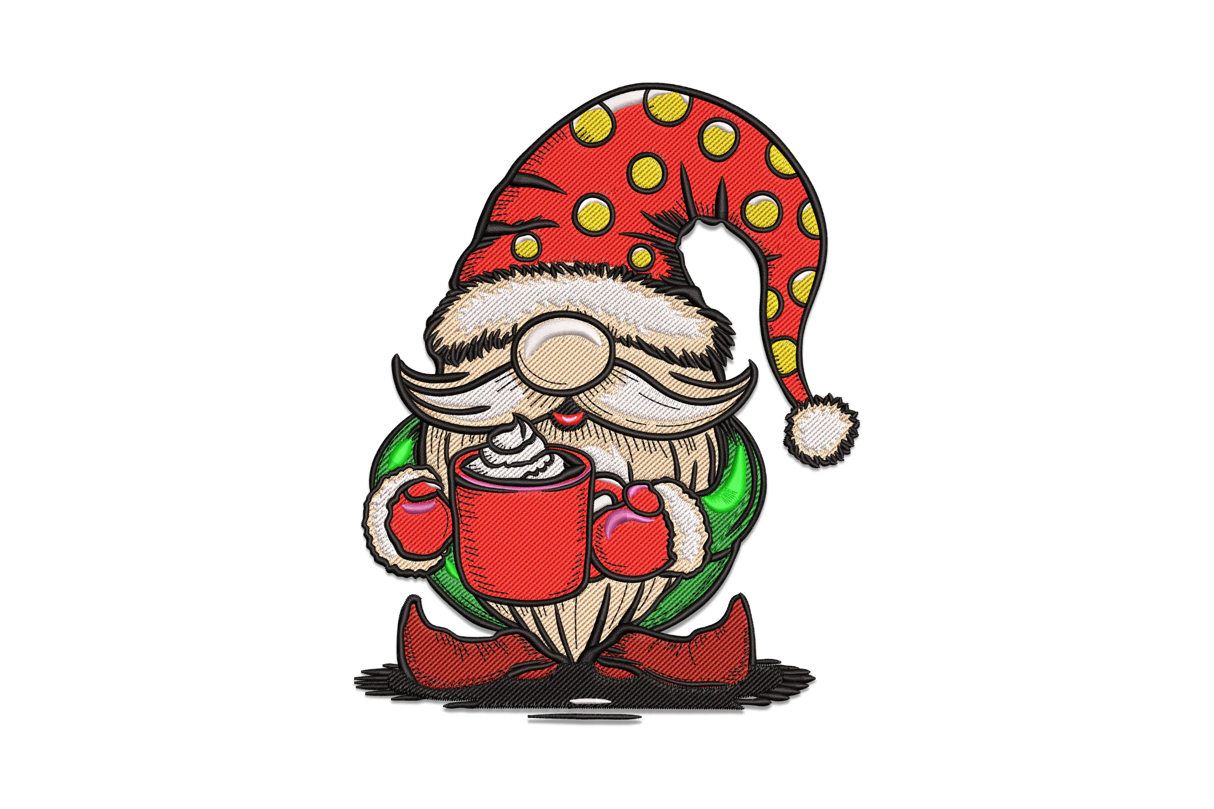 Christmas Gnome Embroidery Design Pttern