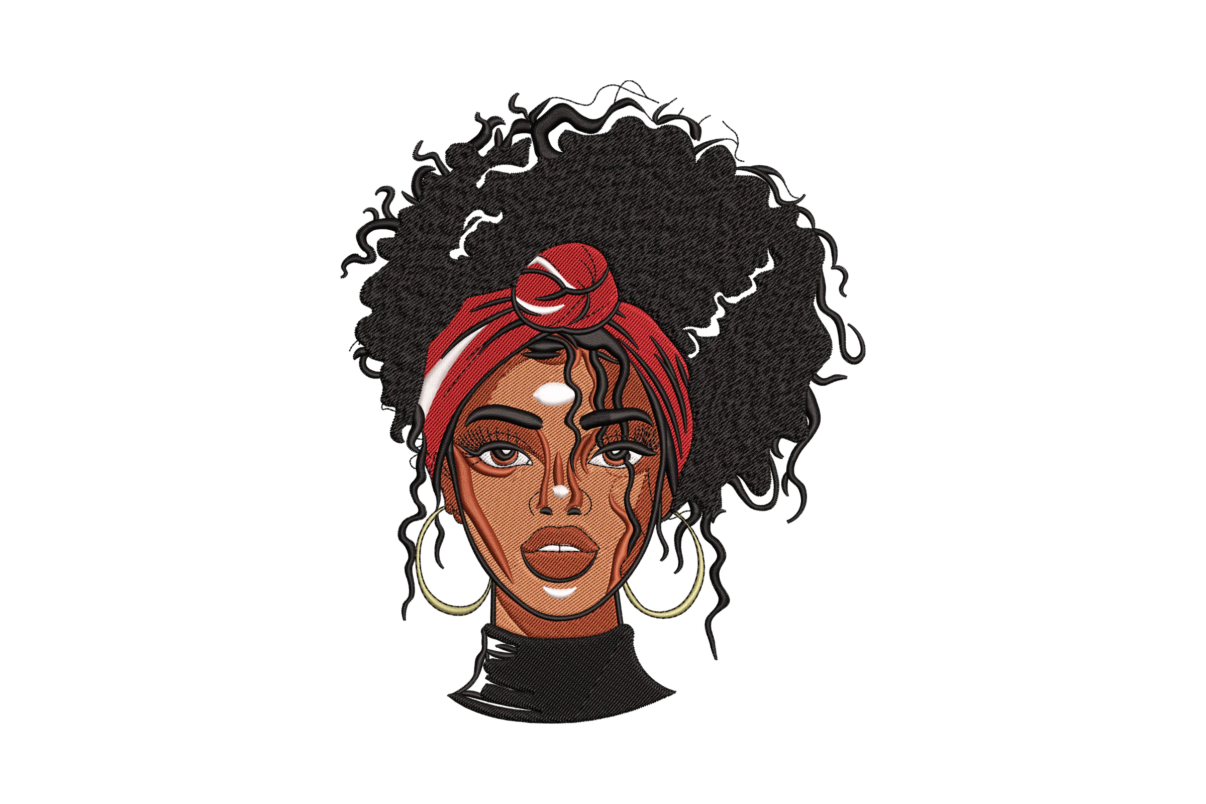 Black Woman Embroidery Design File