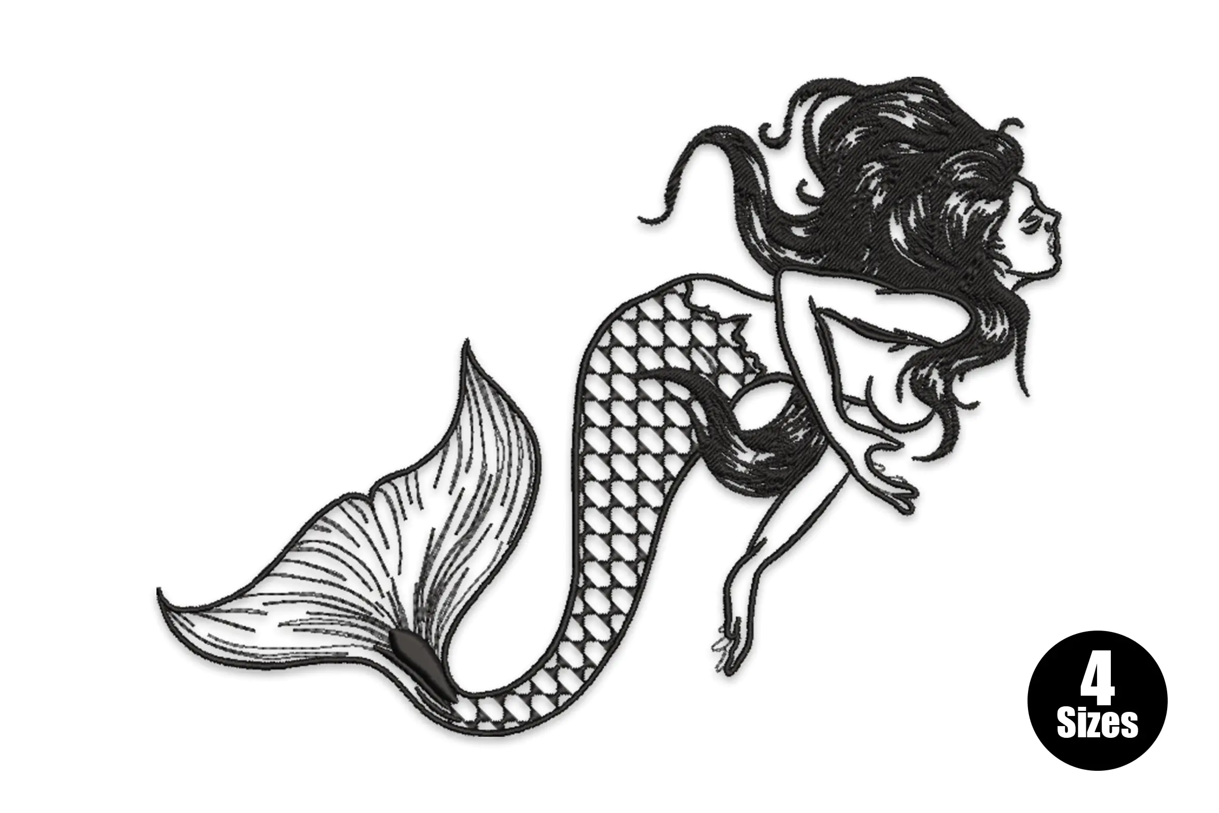 Mermaid Embroidery Design